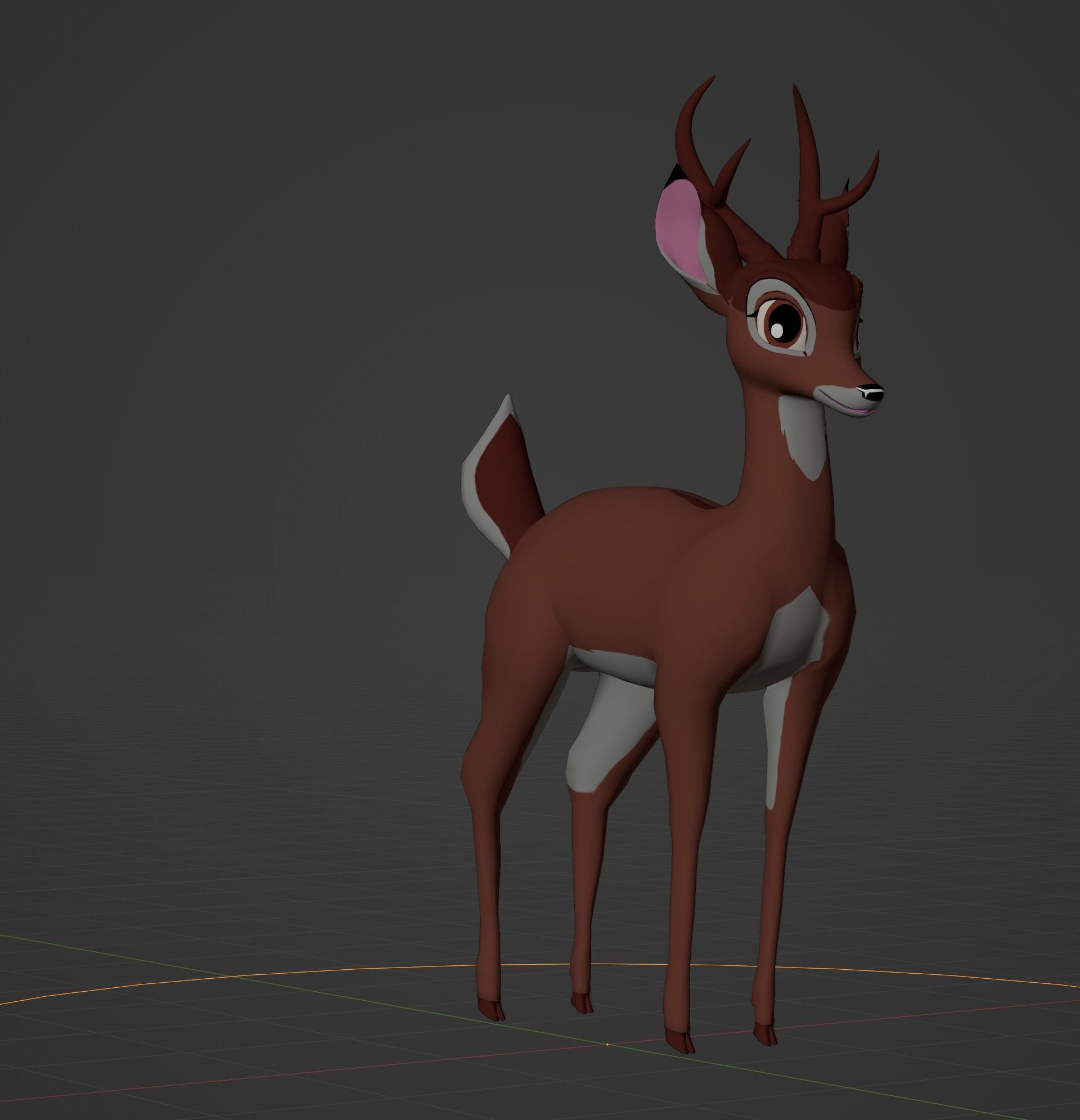 Adult Bambi Model Toon Shade 3D model_25