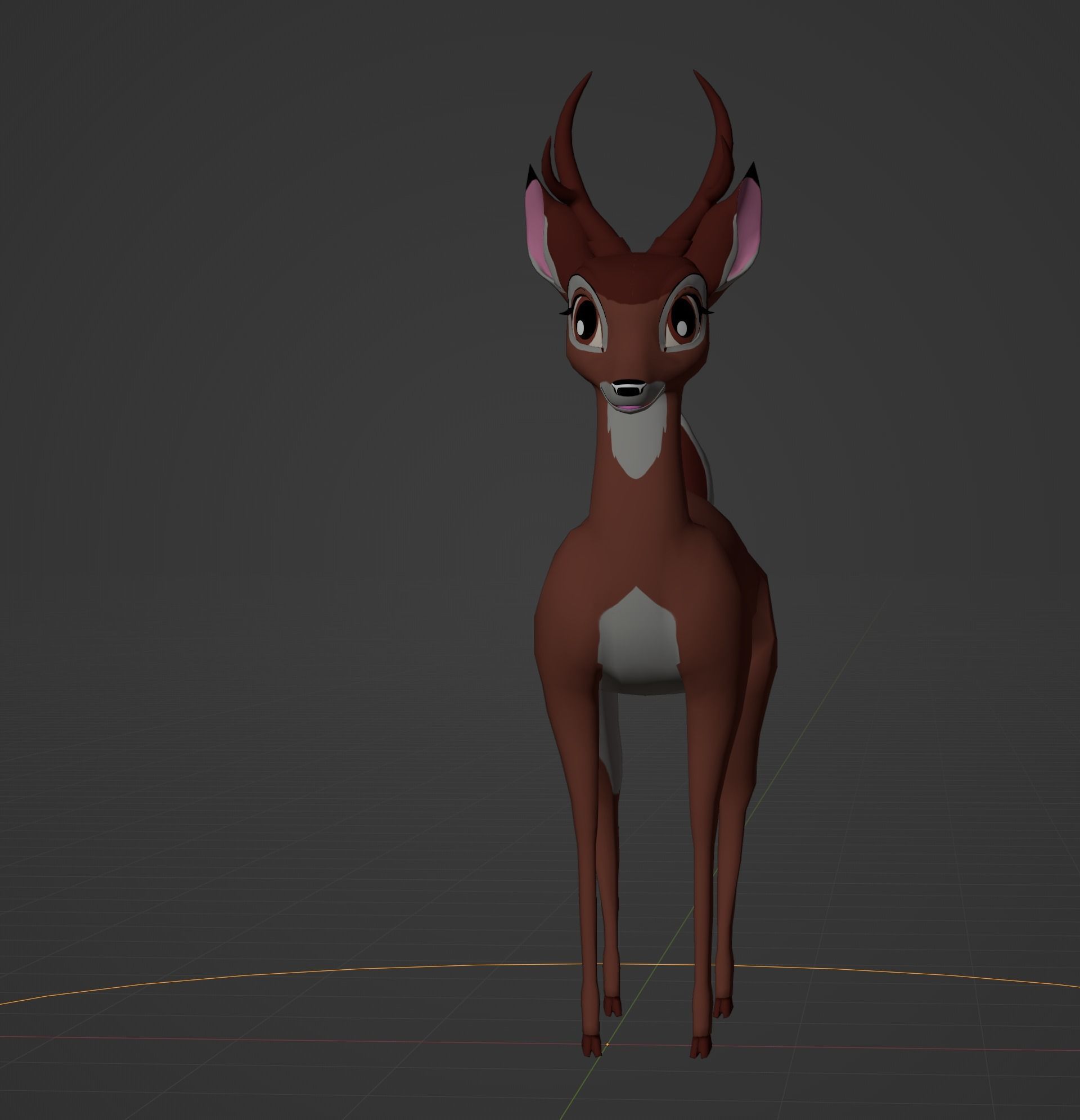 Adult Bambi Model Toon Shade 3D model_21