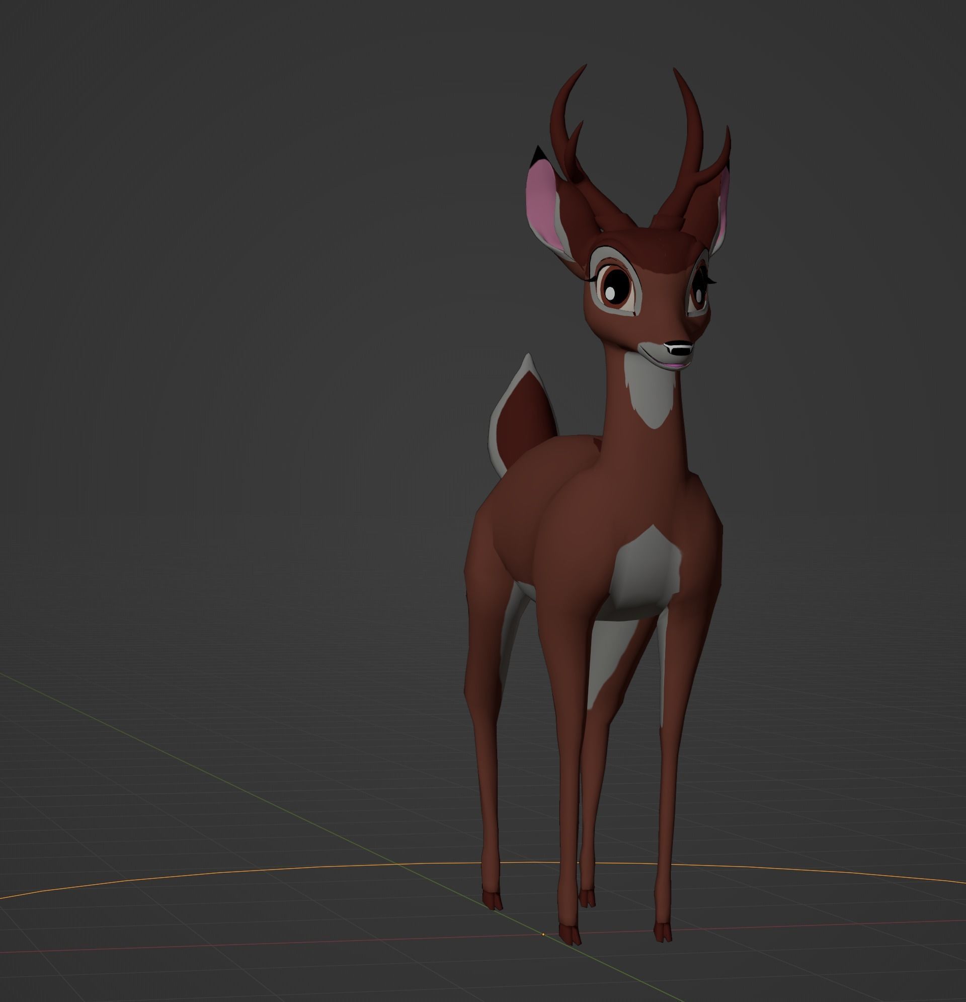 Adult Bambi Model Toon Shade 3D model_23