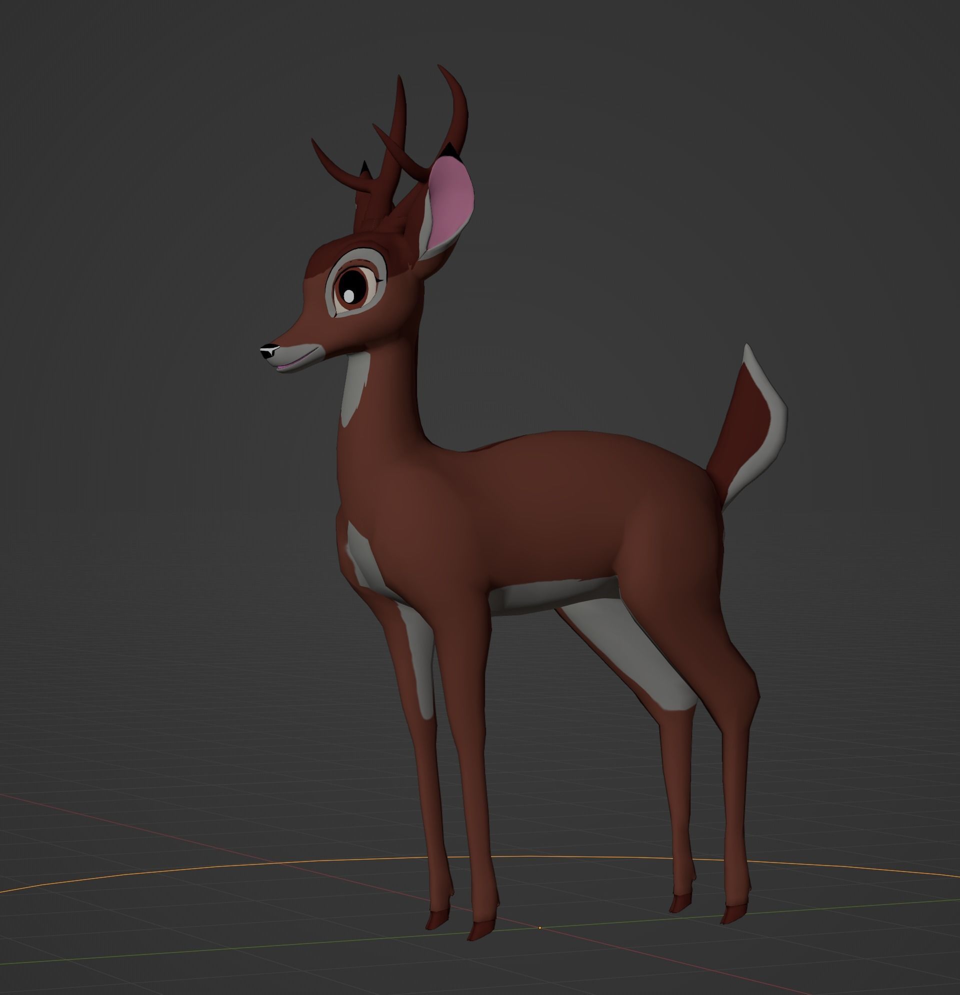Adult Bambi Model Toon Shade 3D model_14