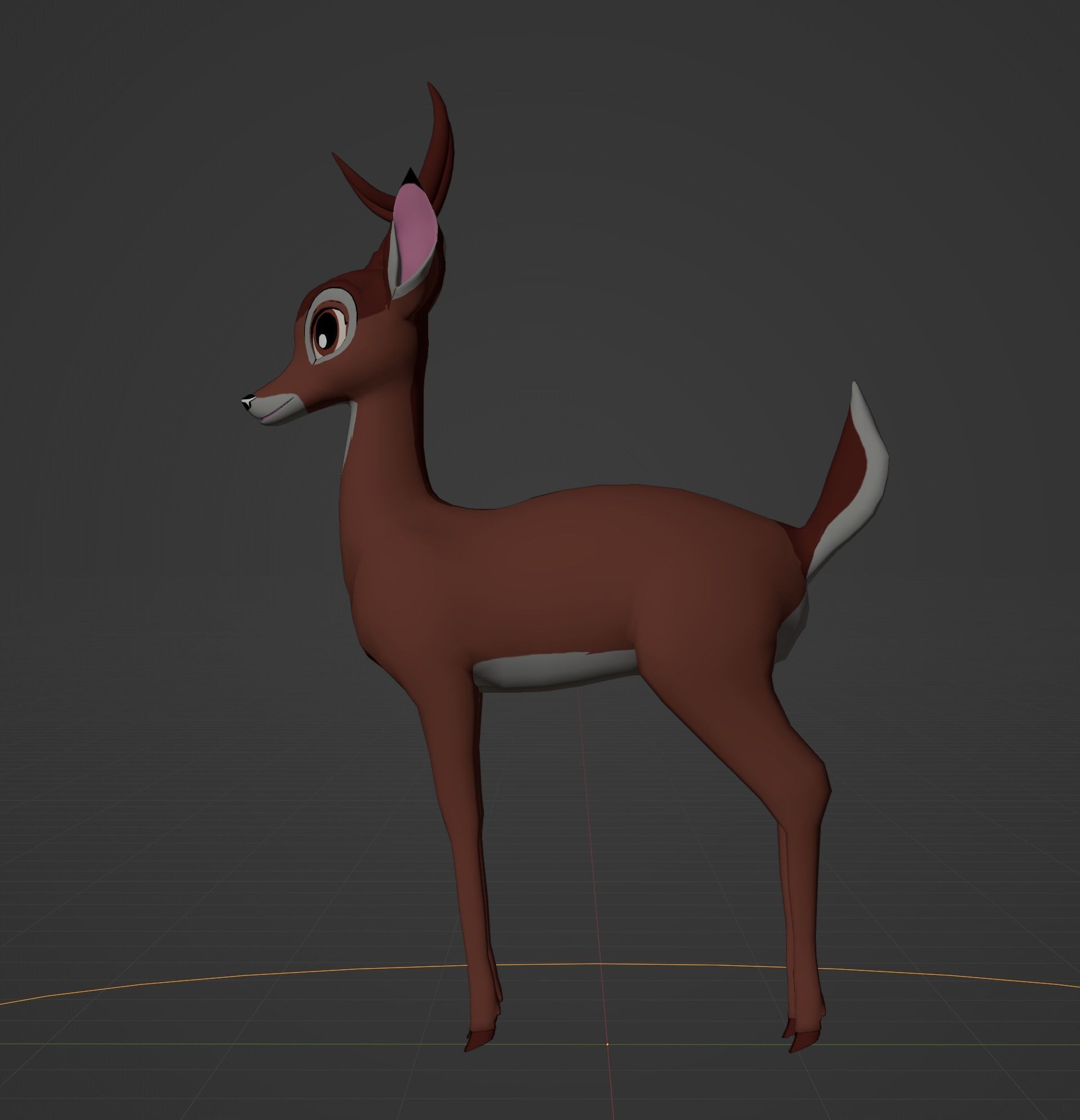Adult Bambi Model Toon Shade 3D model_54