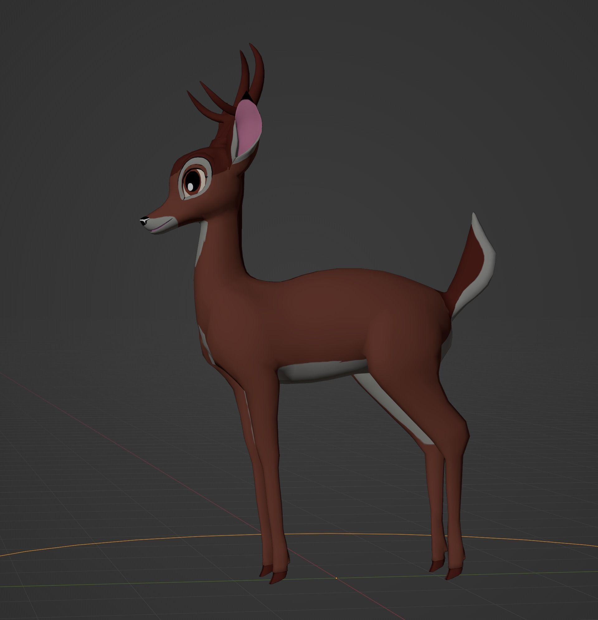 Adult Bambi Model Toon Shade 3D model_11