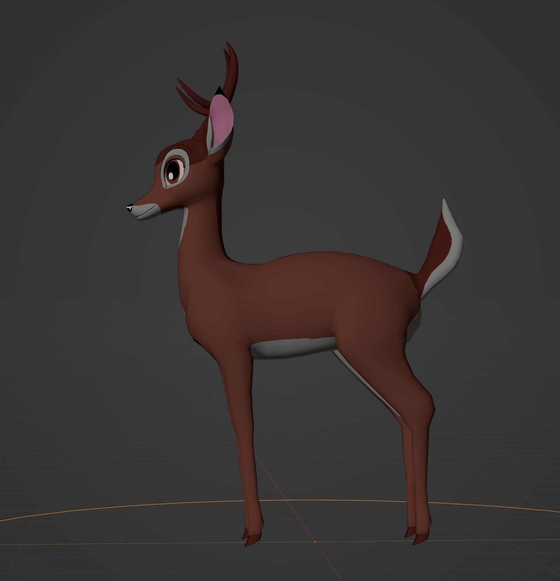 Adult Bambi Model Toon Shade 3D model_9