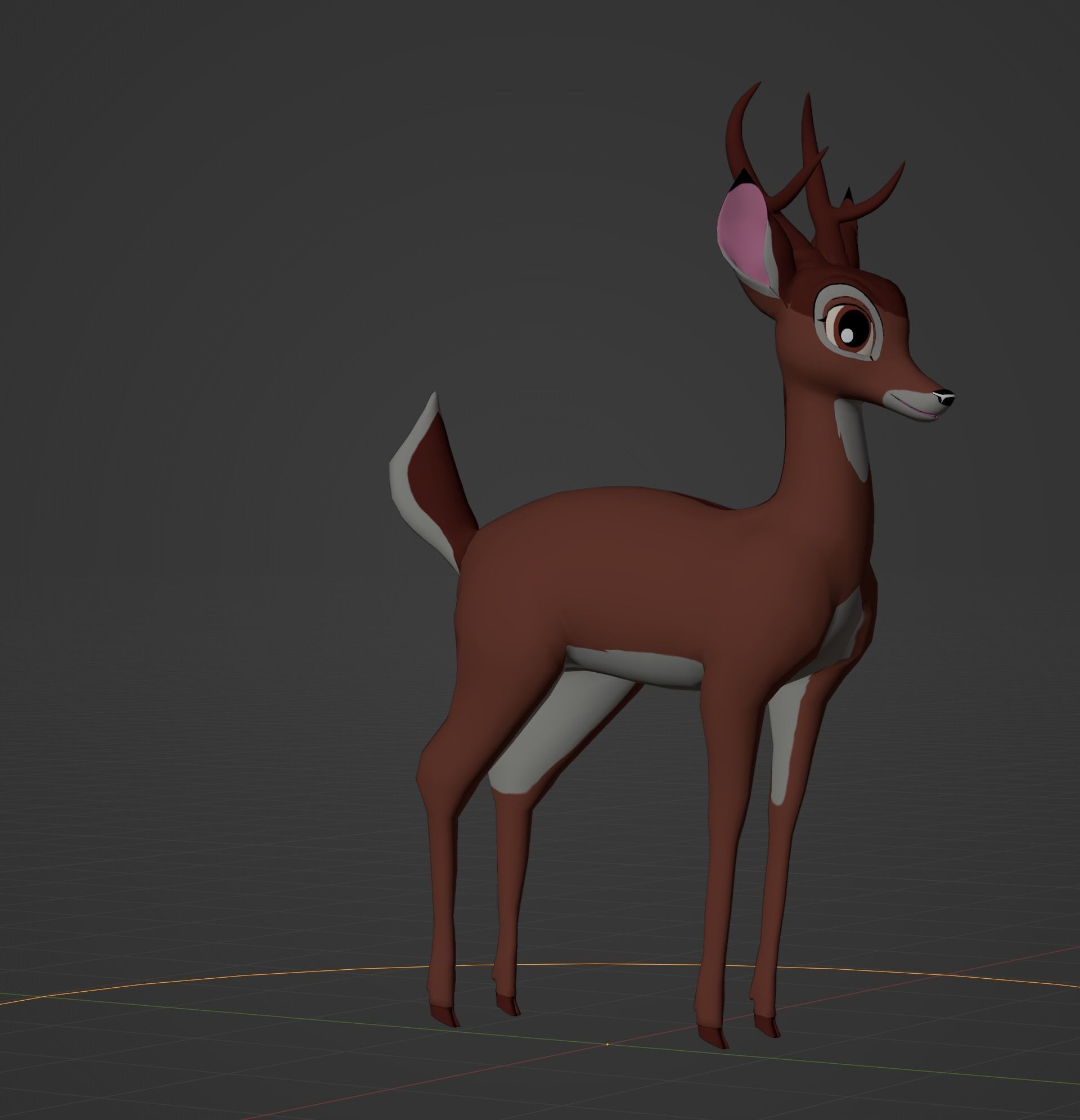 Adult Bambi Model Toon Shade 3D model_27