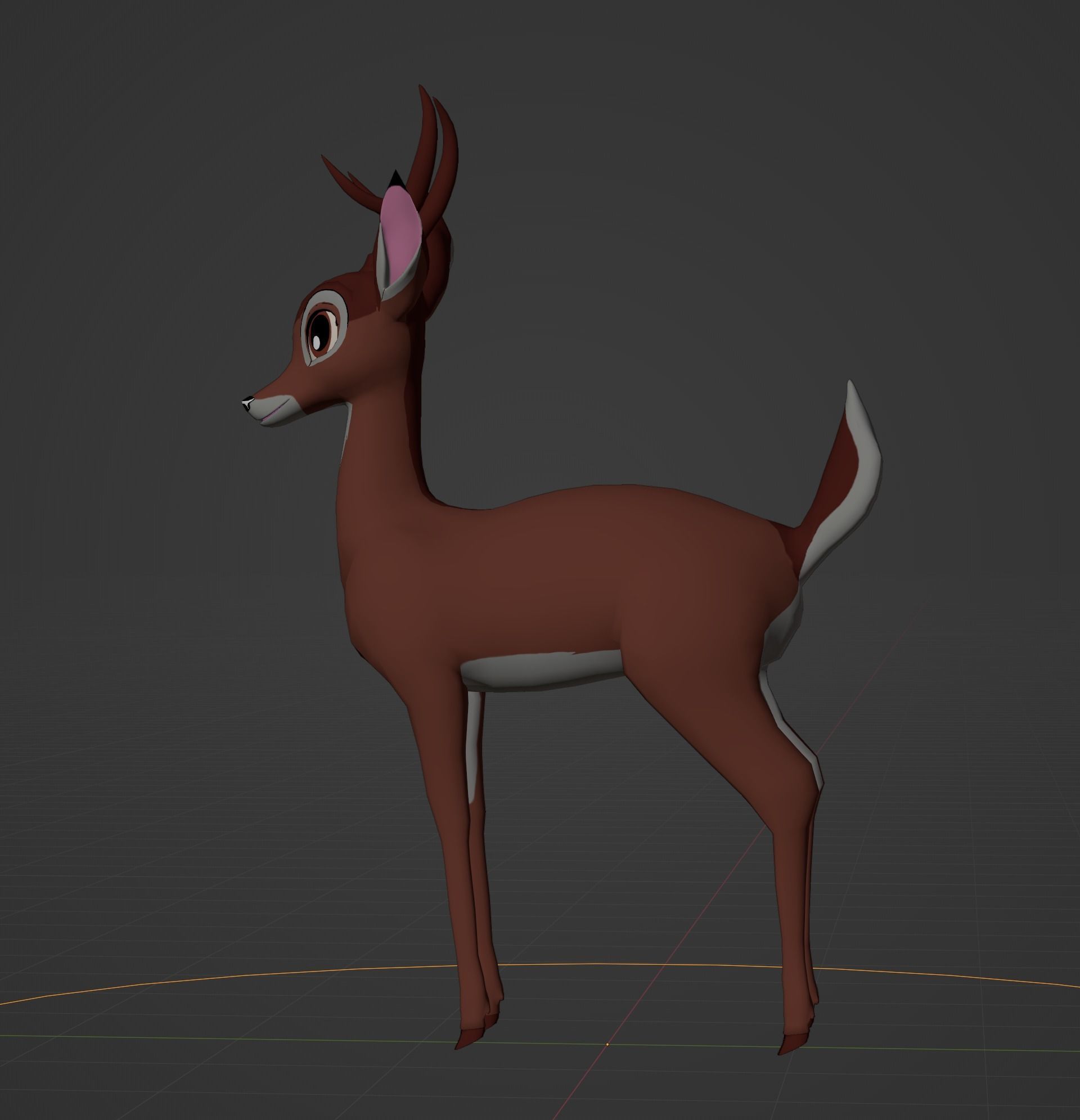 Adult Bambi Model Toon Shade 3D model_51