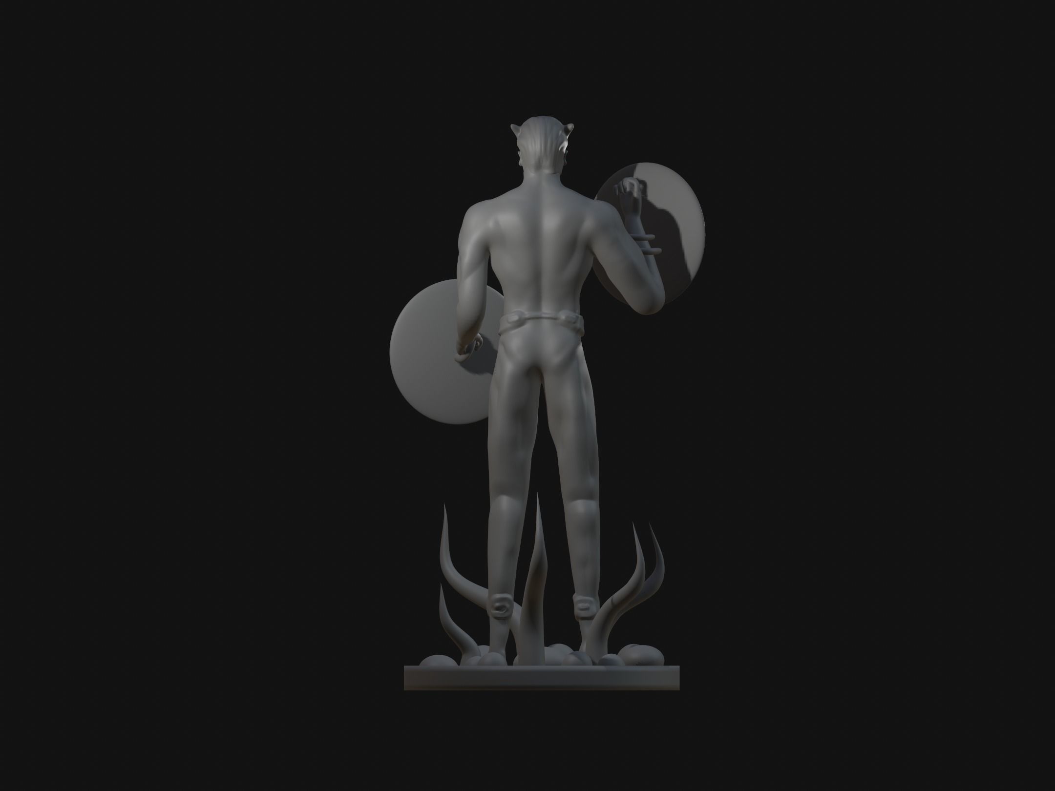 shieldman character simple 3D print model_3