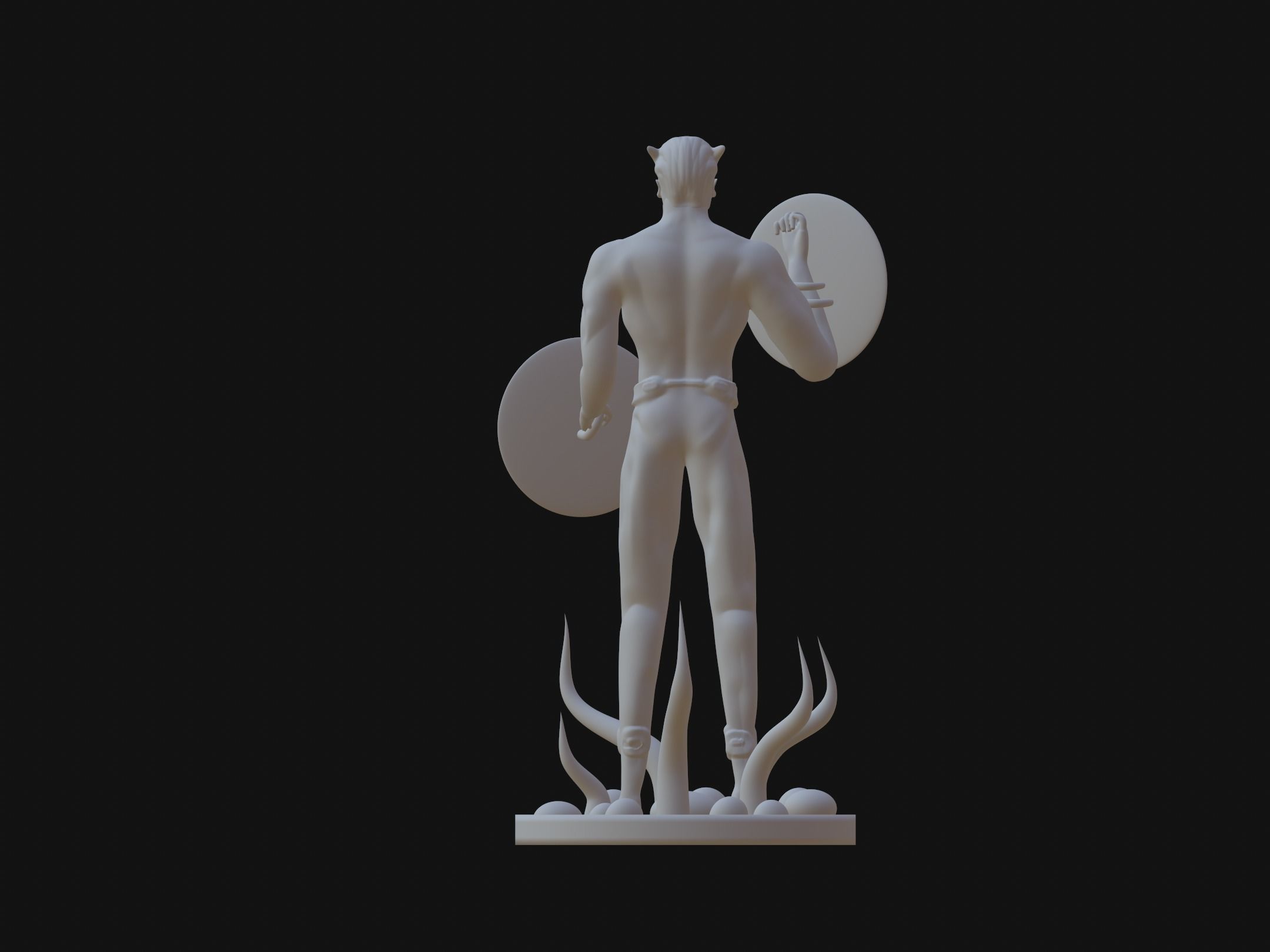 shieldman character simple 3D print model_6