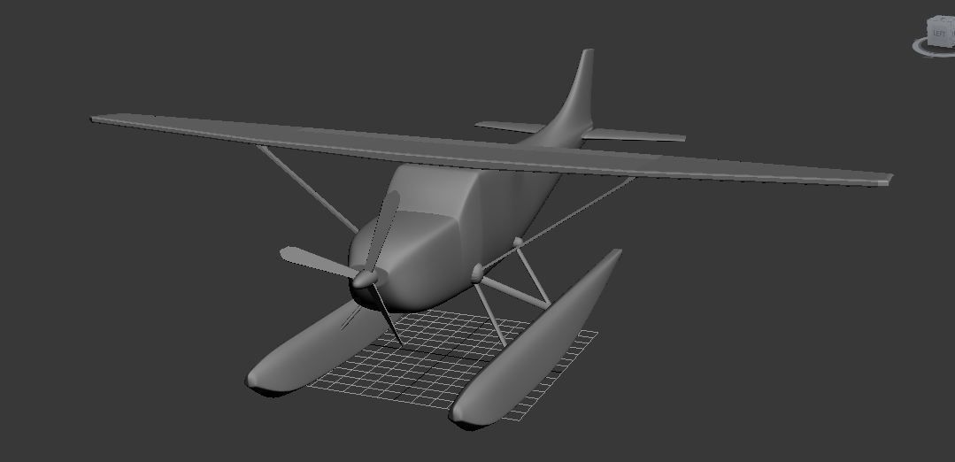 Low Poly game ready Seaplane toy airplane Free low-poly 3D model_7