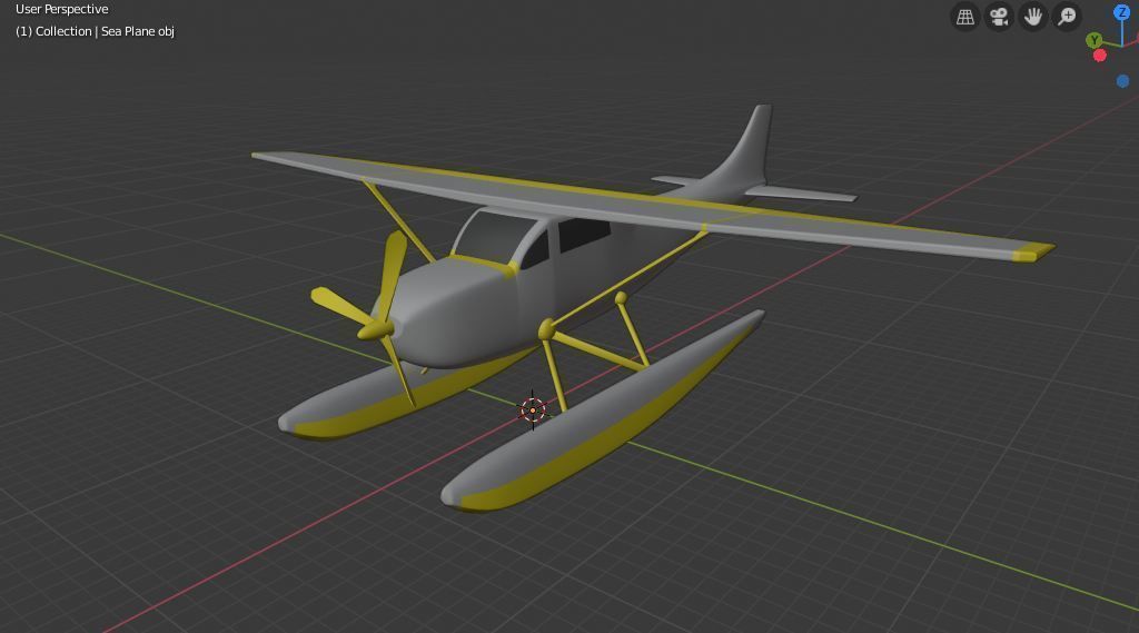 Low Poly game ready Seaplane toy airplane Free low-poly 3D model_8