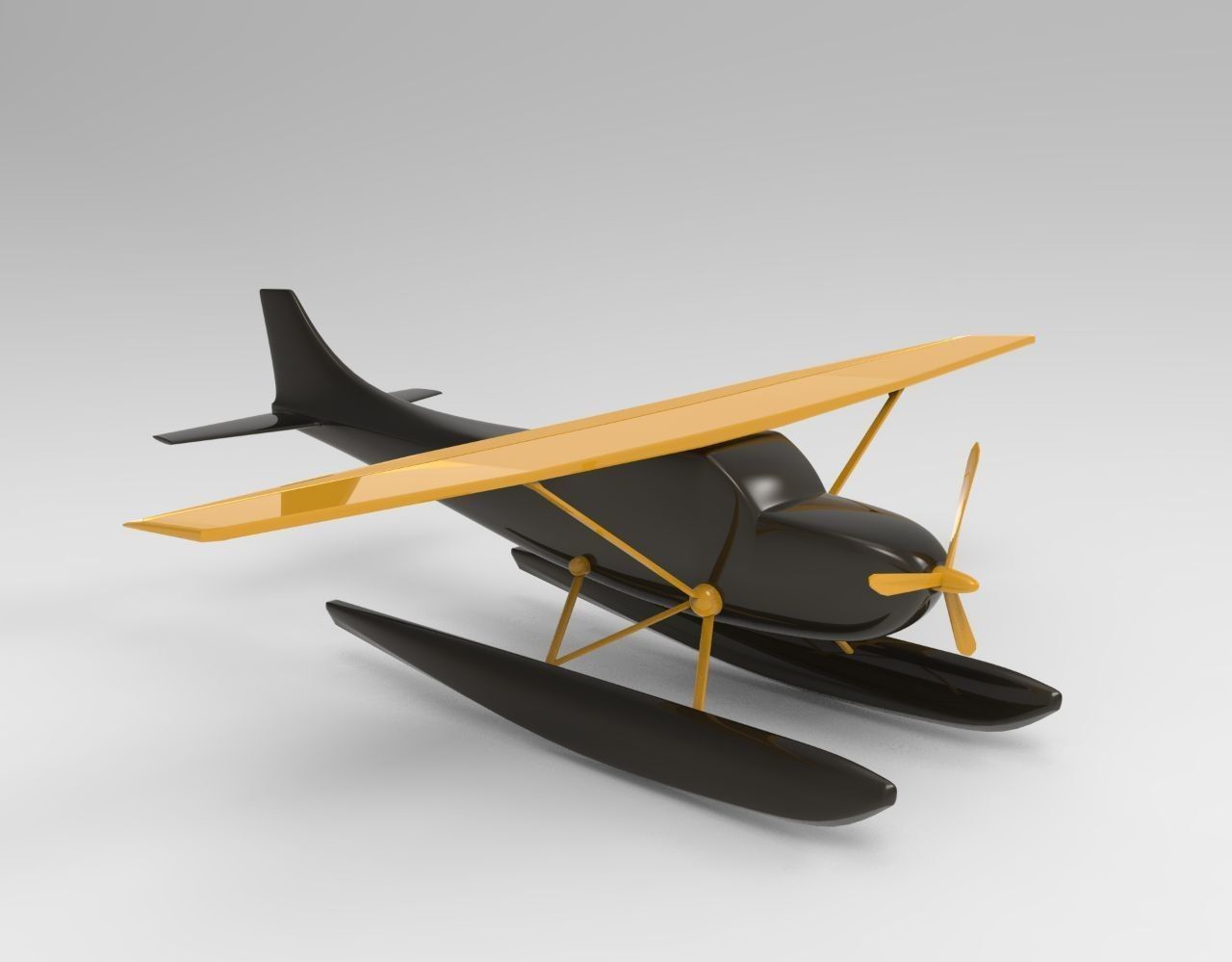 Low Poly game ready Seaplane toy airplane Free low-poly 3D model_1