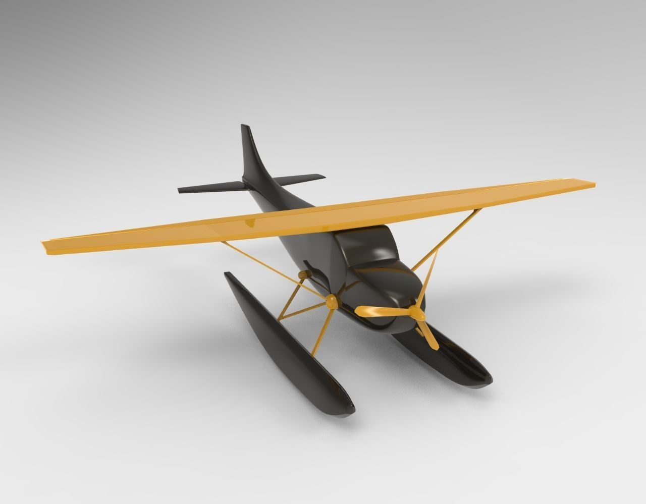 Low Poly game ready Seaplane toy airplane Free low-poly 3D model_2