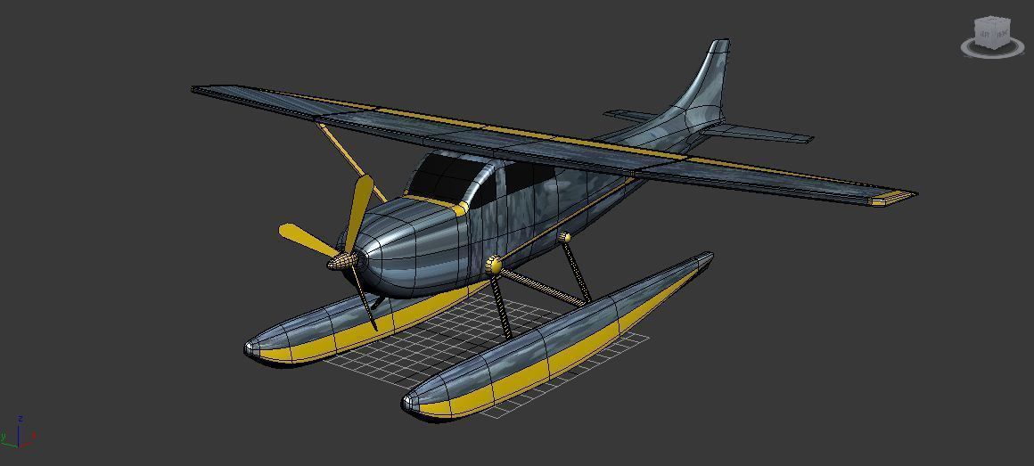 Low Poly game ready Seaplane toy airplane Free low-poly 3D model_6