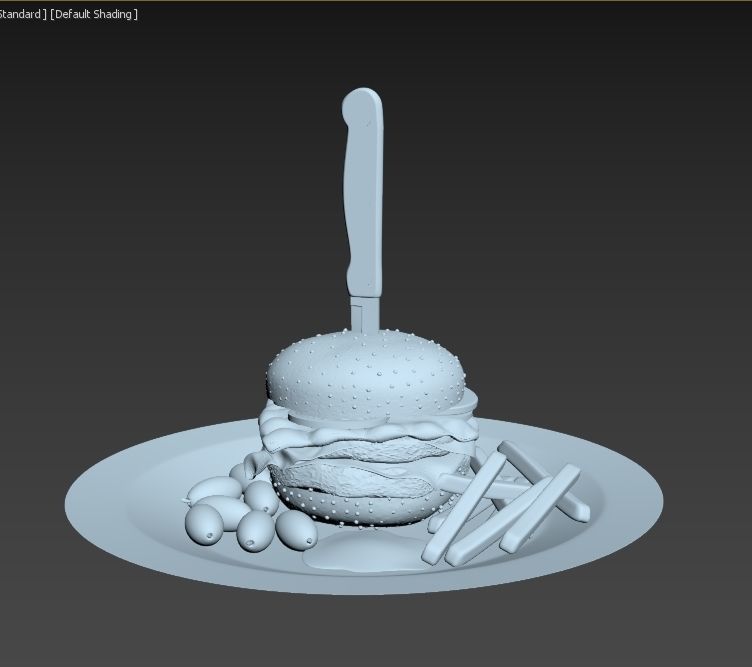 Berger food Low-poly 3D model_7