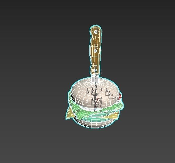 Berger food Low-poly 3D model_9