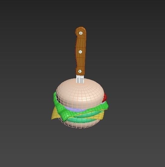 Berger food Low-poly 3D model_8