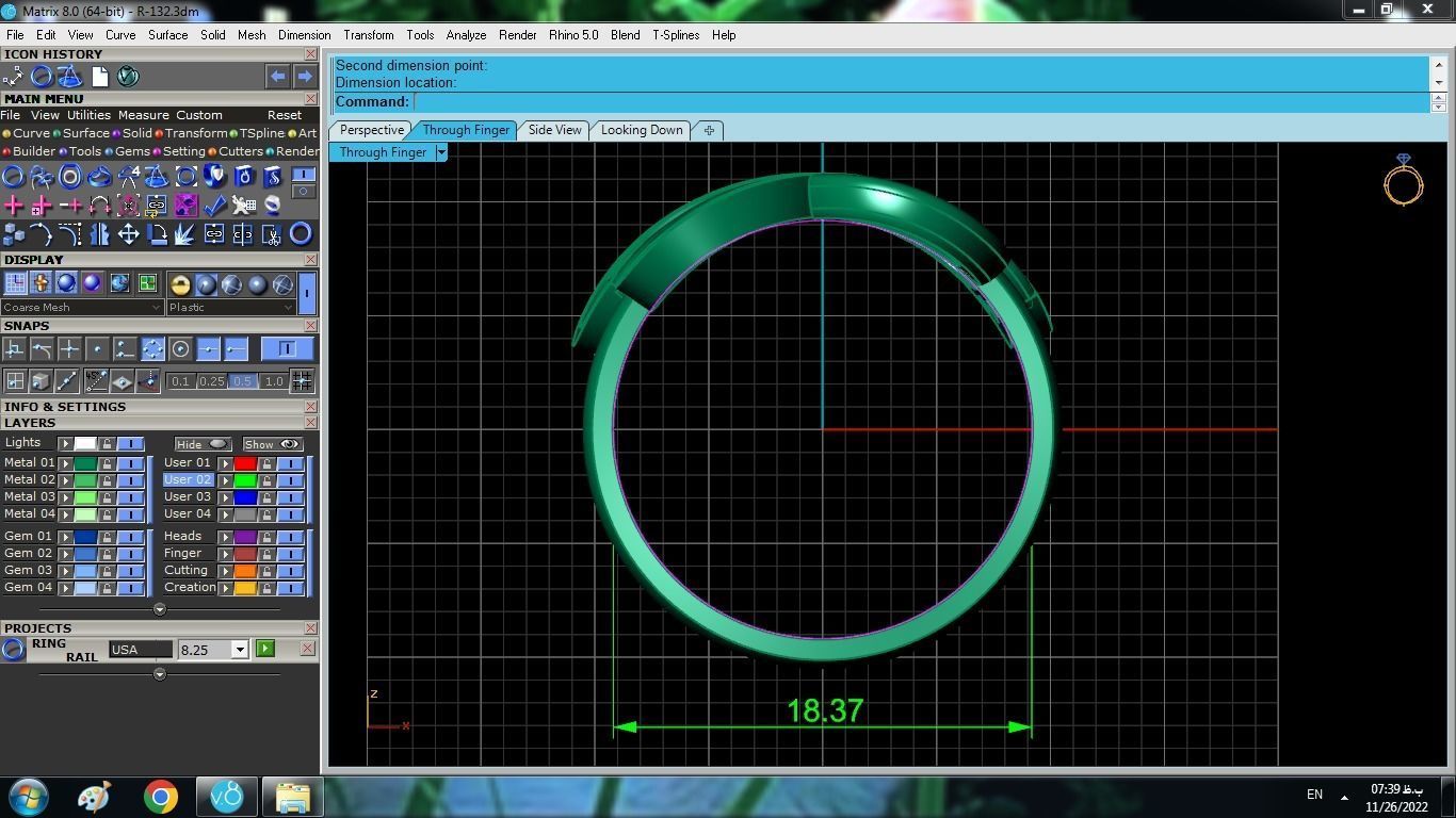 Butterfly Set ring gold with diamonds 3D print model_12