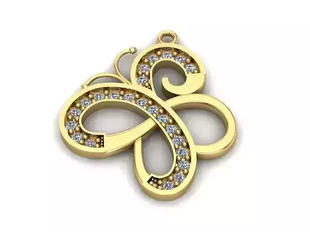 Butterfly Set ring gold with diamonds