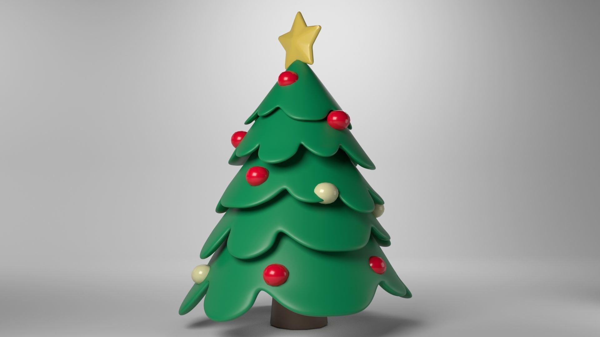 Low poly - Cute Christmas Tree Low-poly 3D model_5