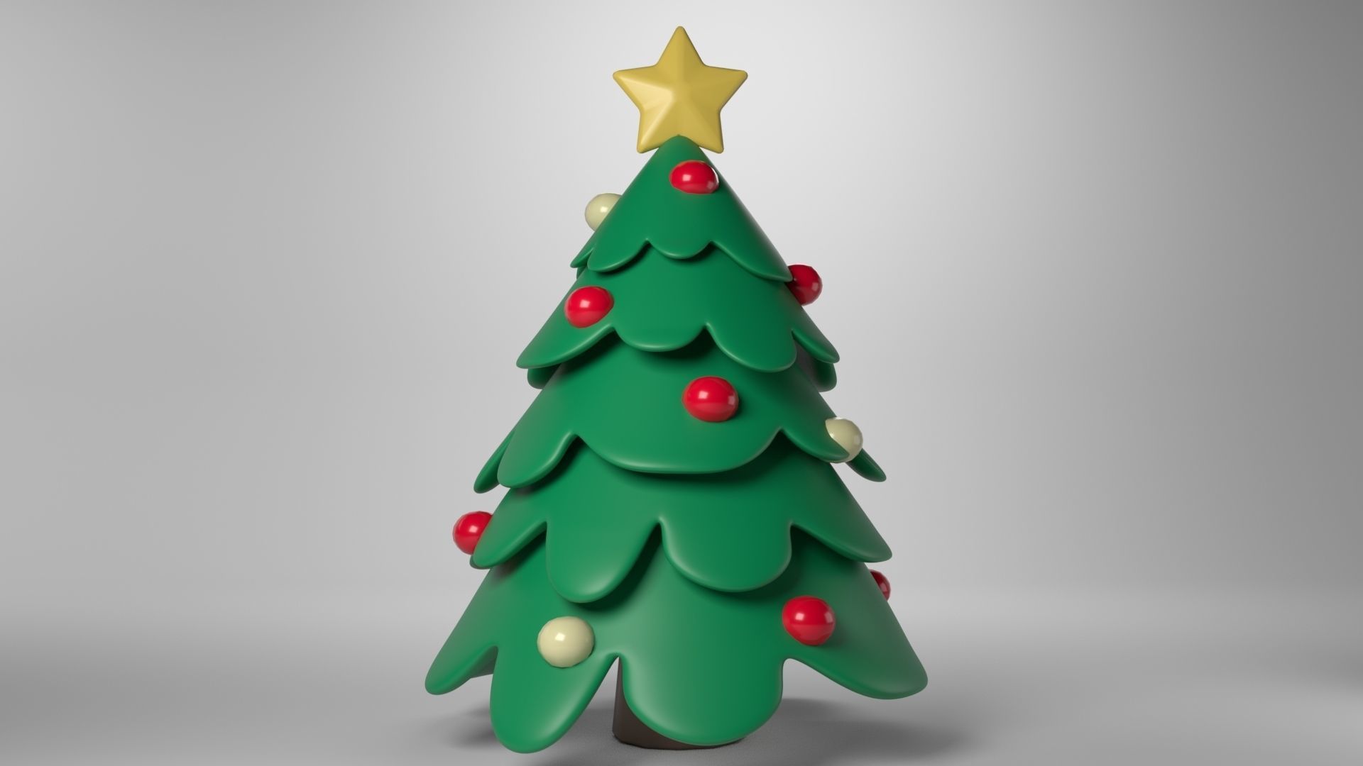 Low poly - Cute Christmas Tree Low-poly 3D model_4