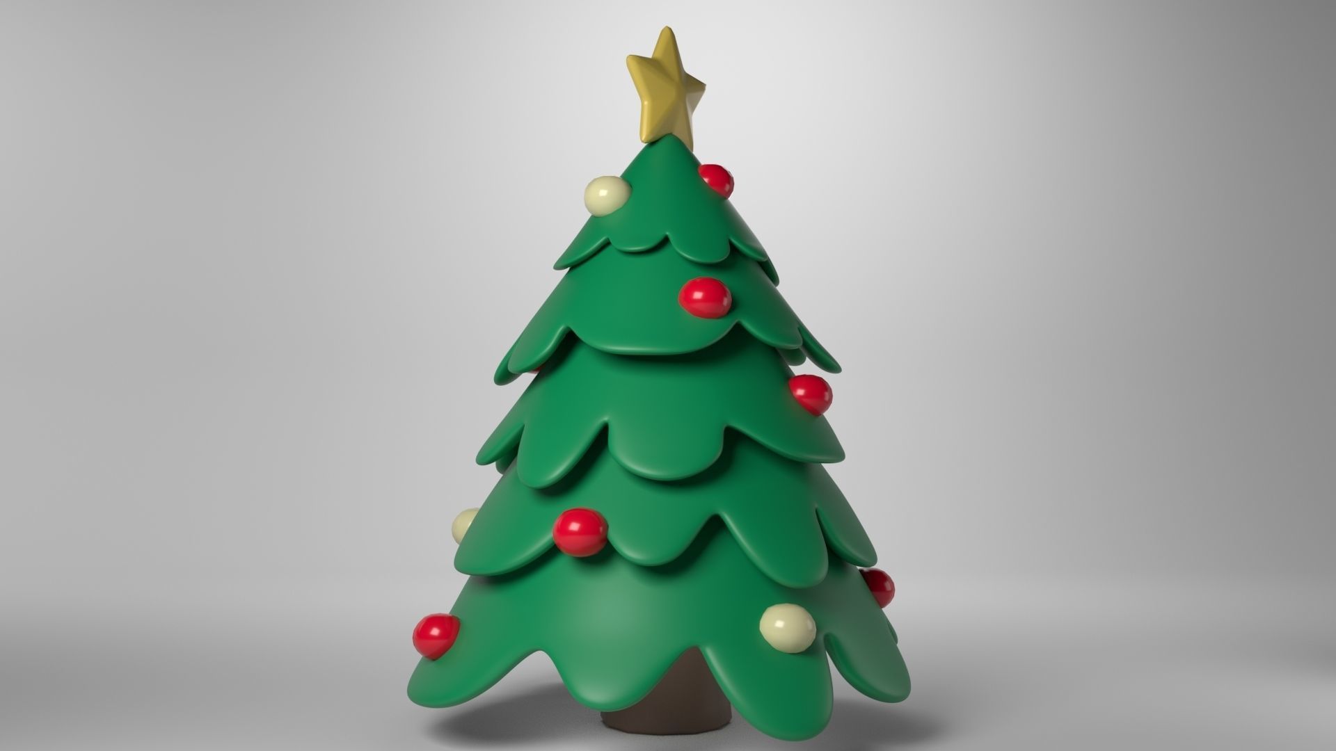 Low poly - Cute Christmas Tree Low-poly 3D model_3