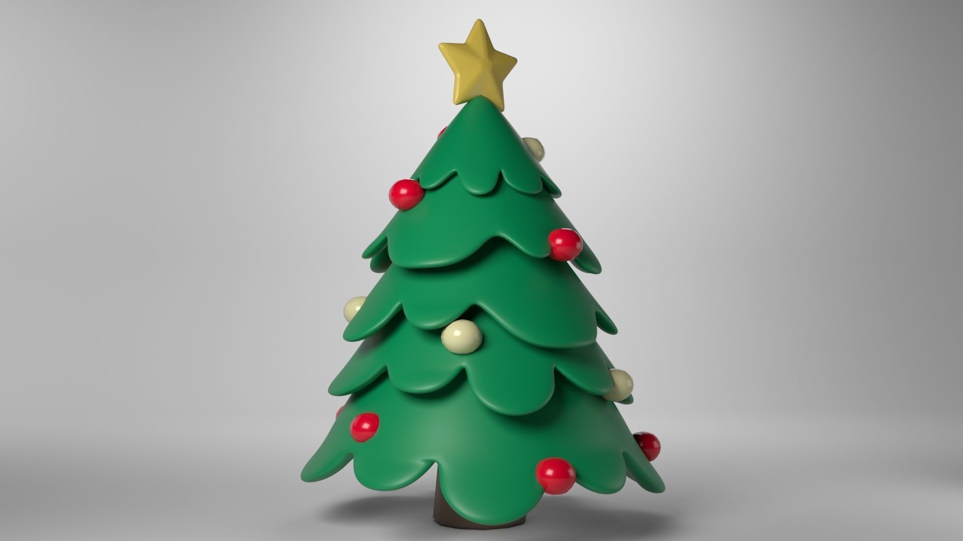Low poly - Cute Christmas Tree Low-poly 3D model_7