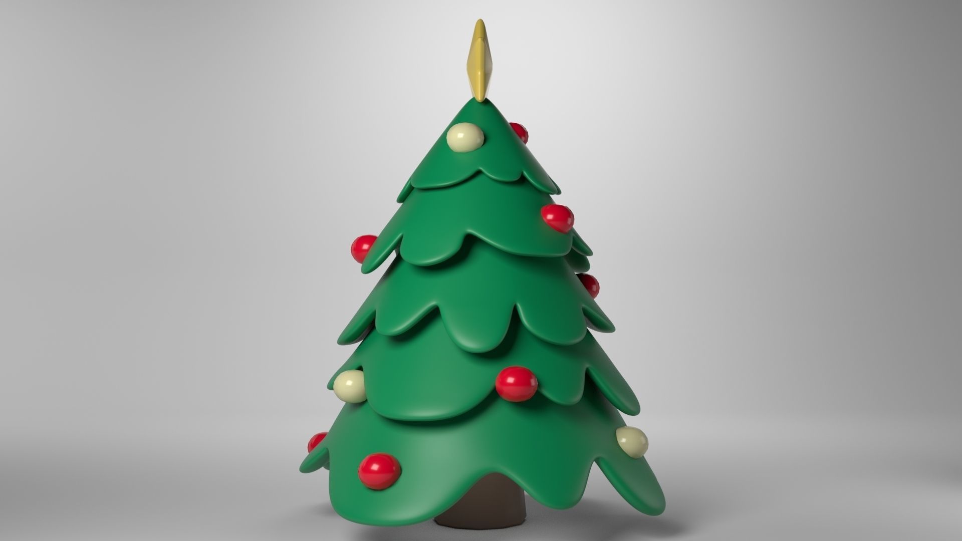 Low poly - Cute Christmas Tree Low-poly 3D model_2