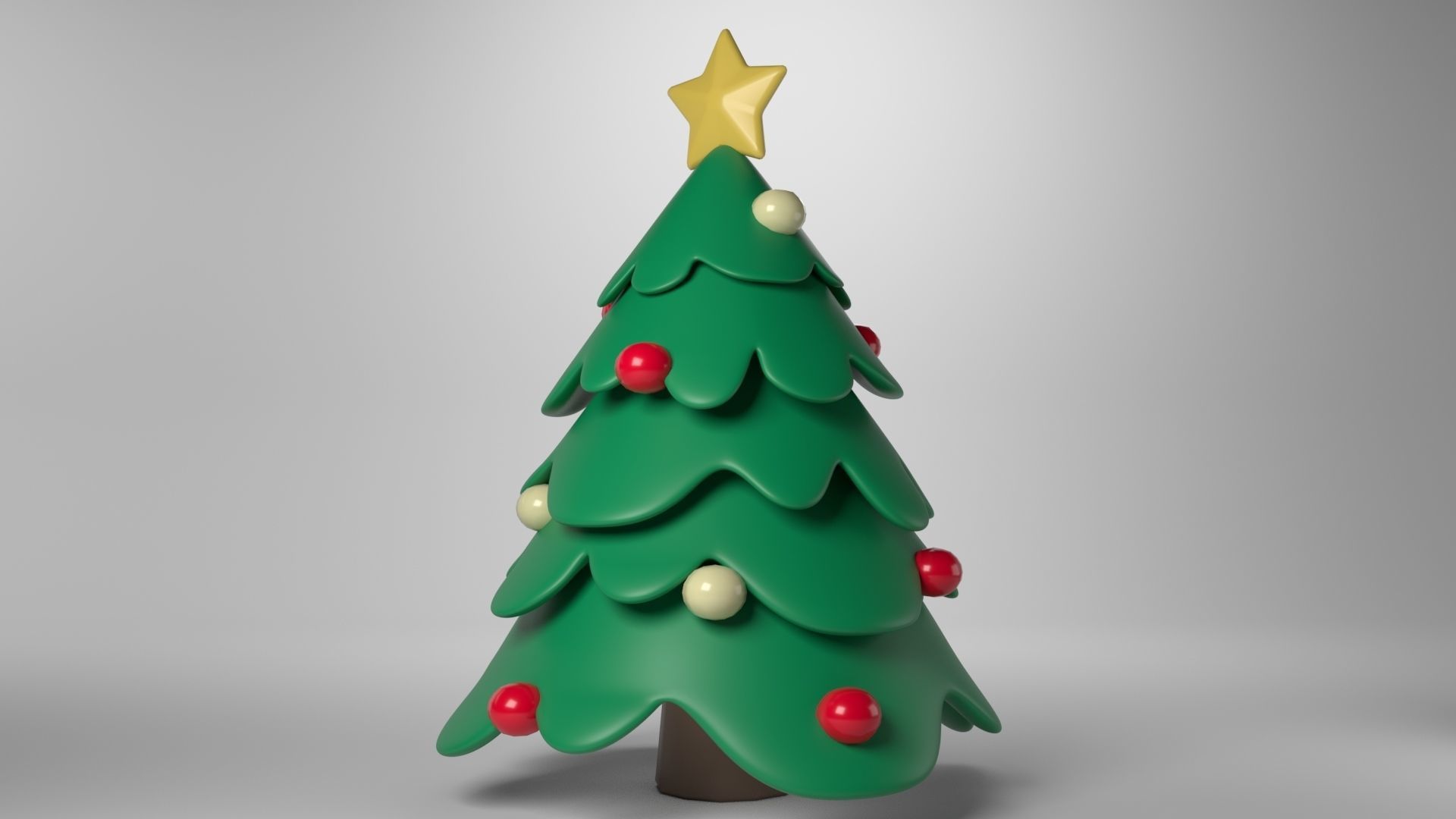 Low poly - Cute Christmas Tree Low-poly 3D model_1