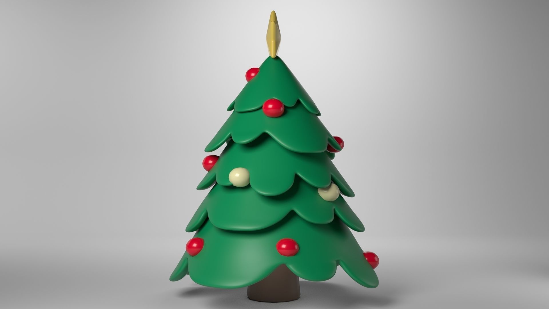 Low poly - Cute Christmas Tree Low-poly 3D model_6