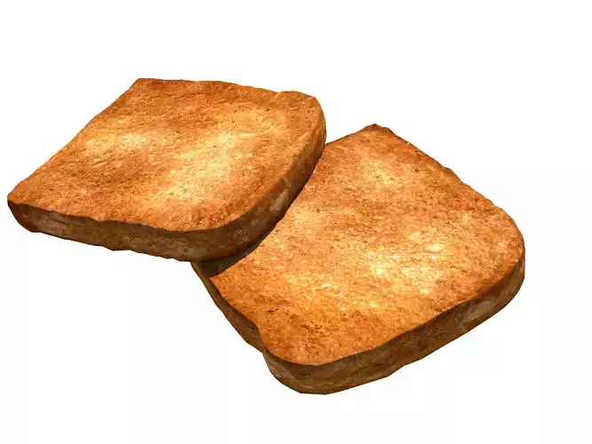 TOAST 3D MODEL two pieces of 3D model