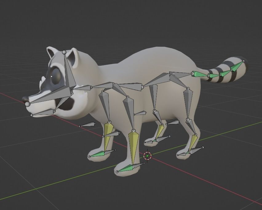 Stylize Raccoon Low-poly 3D model_3