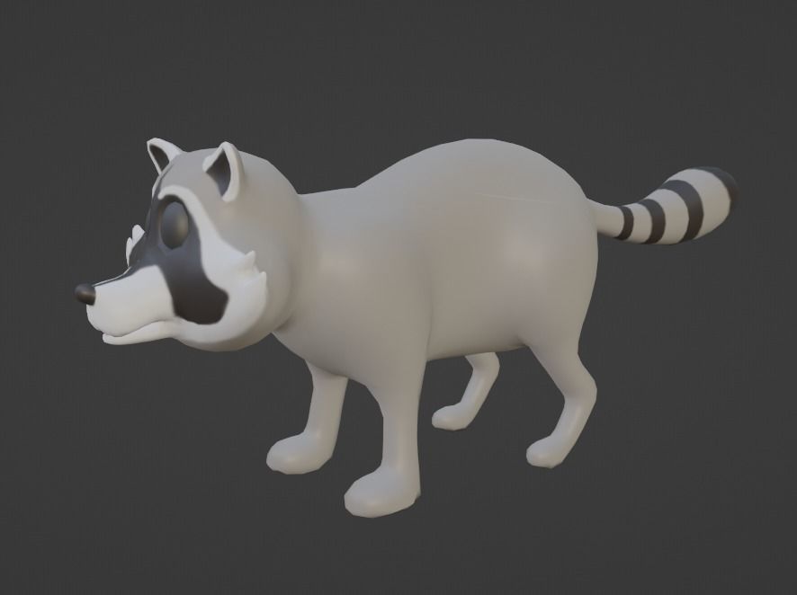 Stylize Raccoon Low-poly 3D model_7