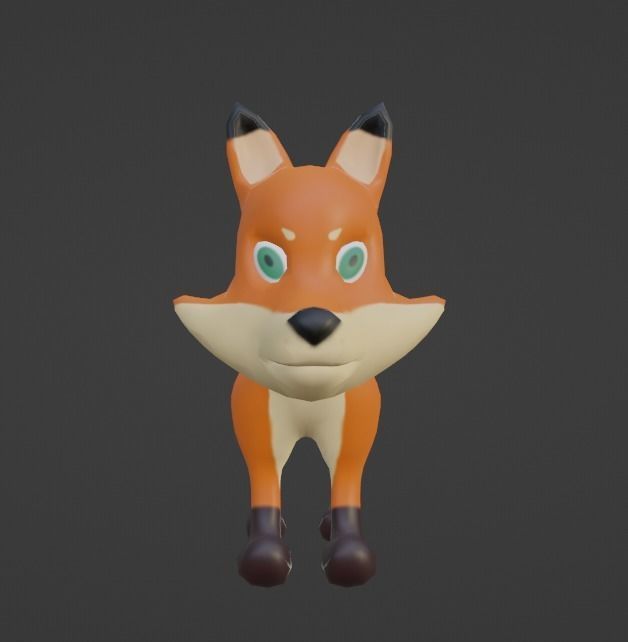 Stylize Fox Low-poly 3D model_6
