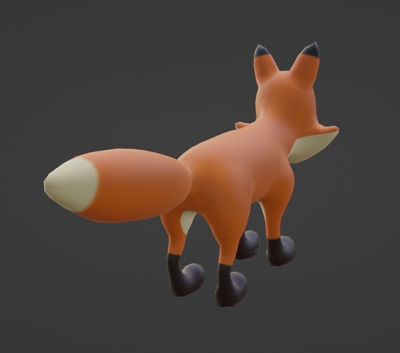 Stylize Fox Low-poly 3D model_5