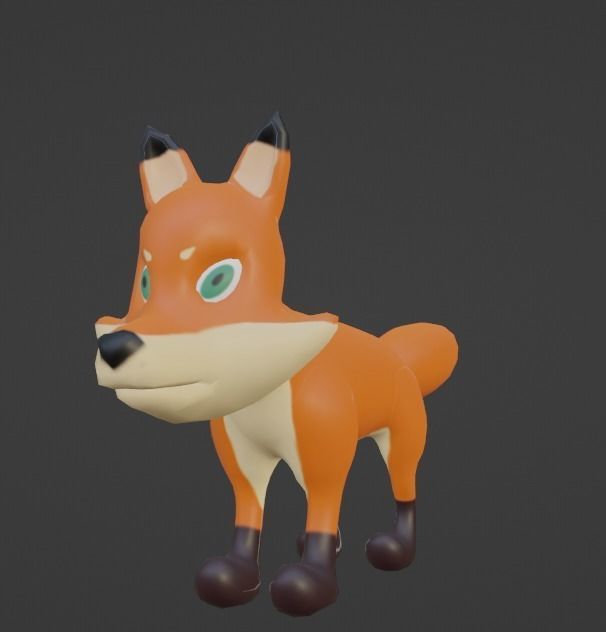 Stylize Fox Low-poly 3D model_4