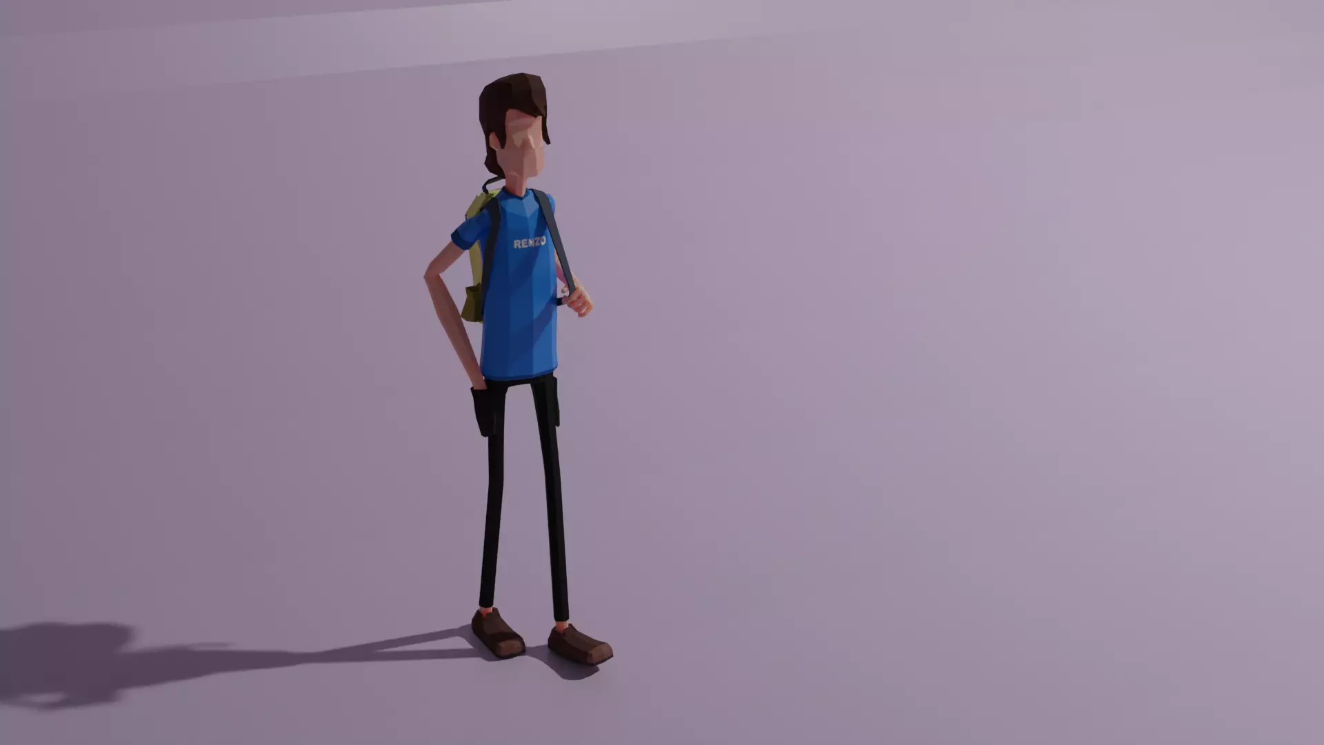 Tourist man Low poly Free low-poly 3D model