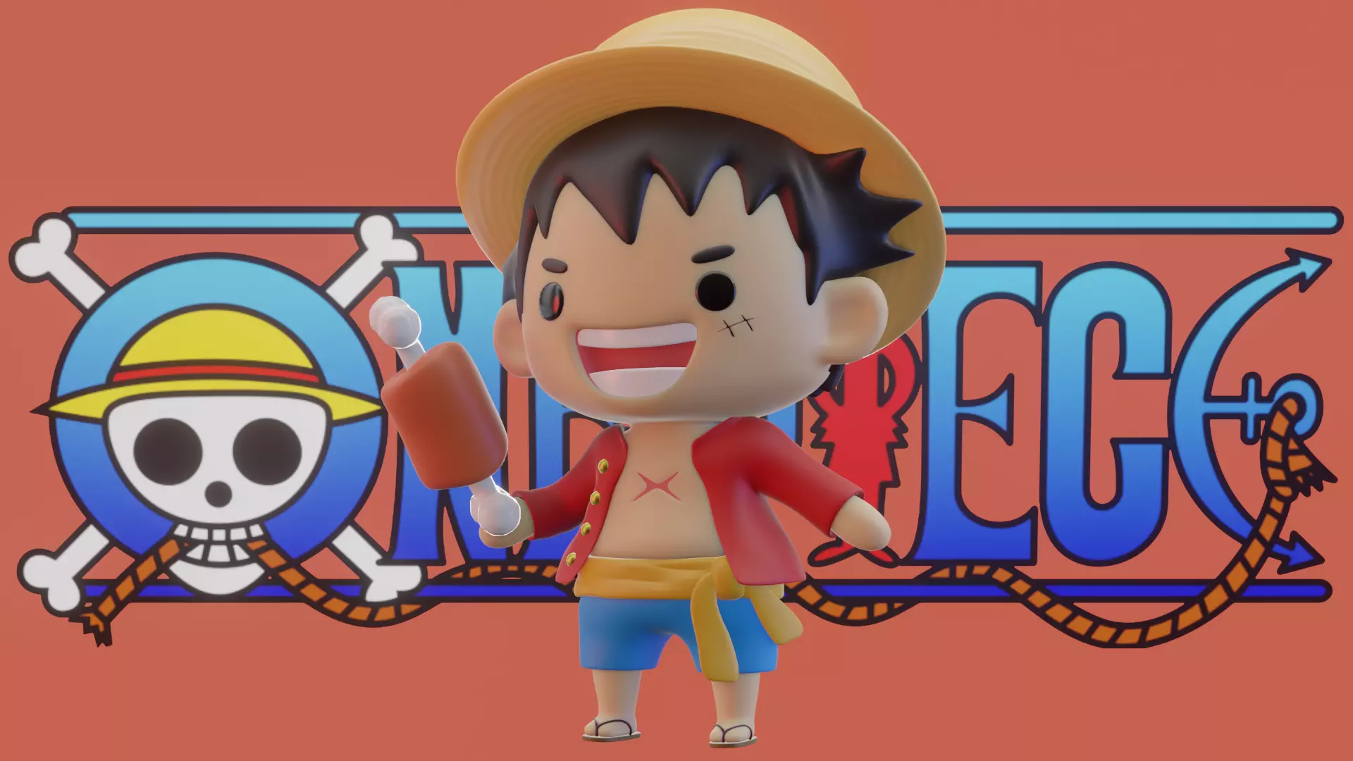 Luffy Chibi - One Piece 3D print model
