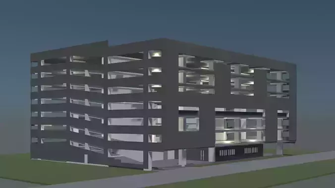 Parking garage building 3D model