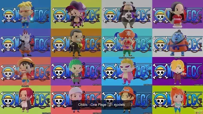 Chibis - One Piece 3D Model Collection