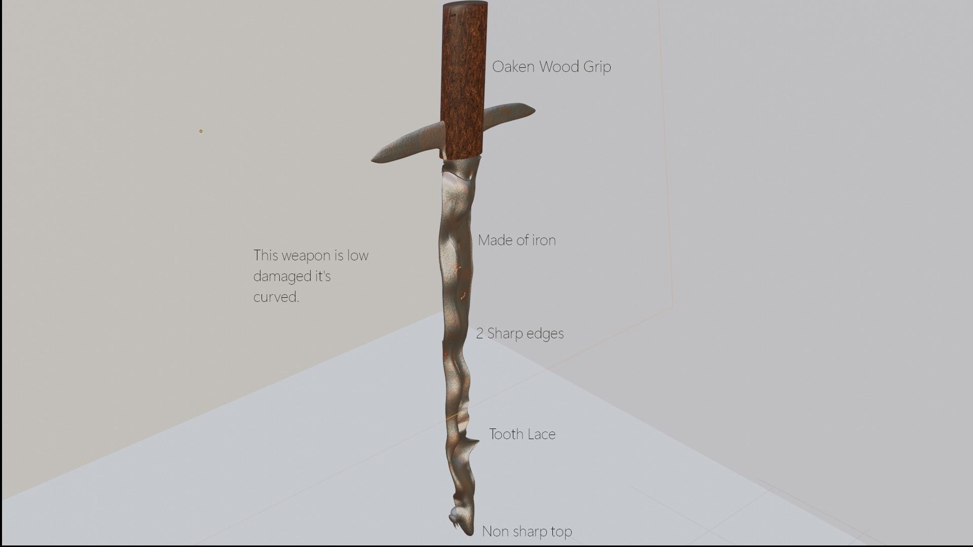 Medival North Europe dagger Low-poly 3D model_2