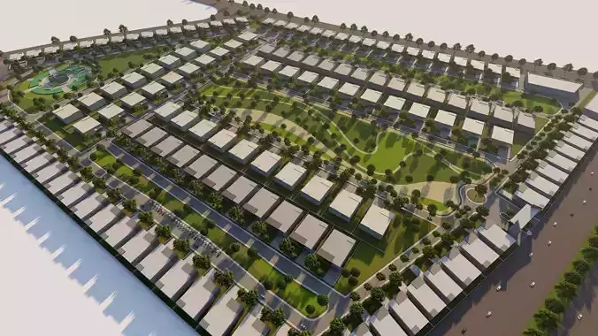 Affordable housing community project 3d model 3D model