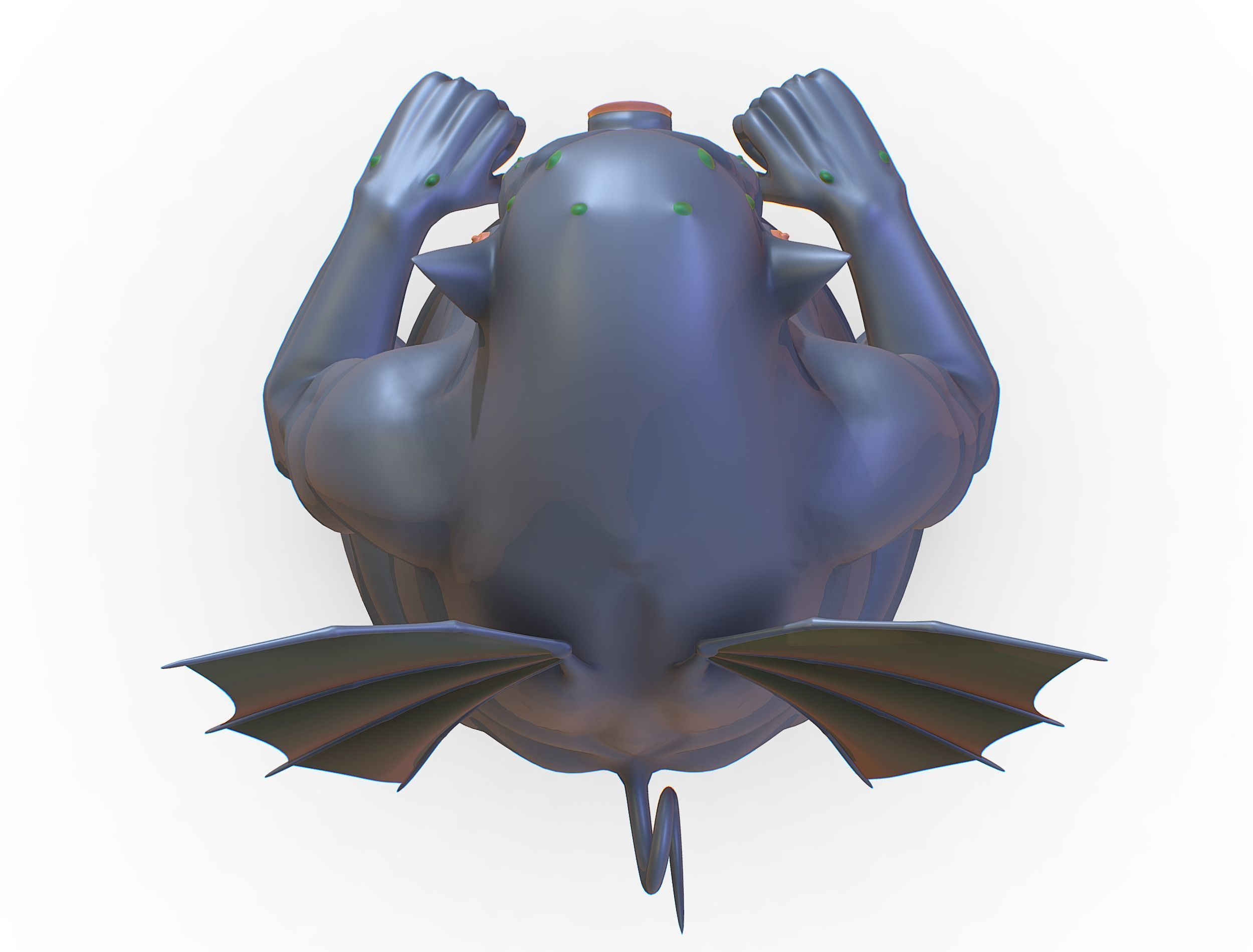 High Poly Monster Demon Devil with Wings Low-poly 3D model_16