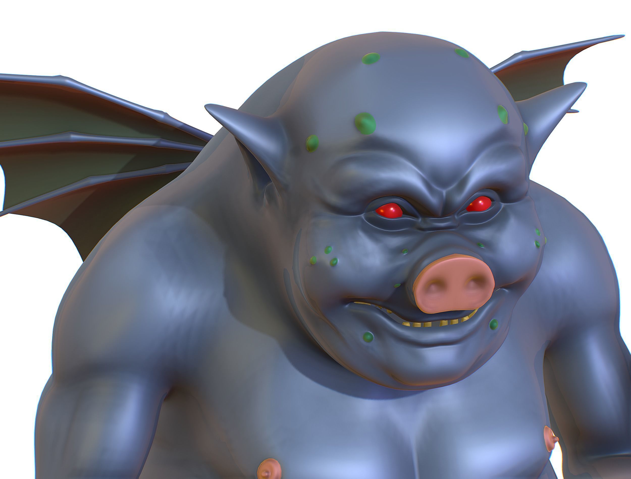 High Poly Monster Demon Devil with Wings Low-poly 3D model_18