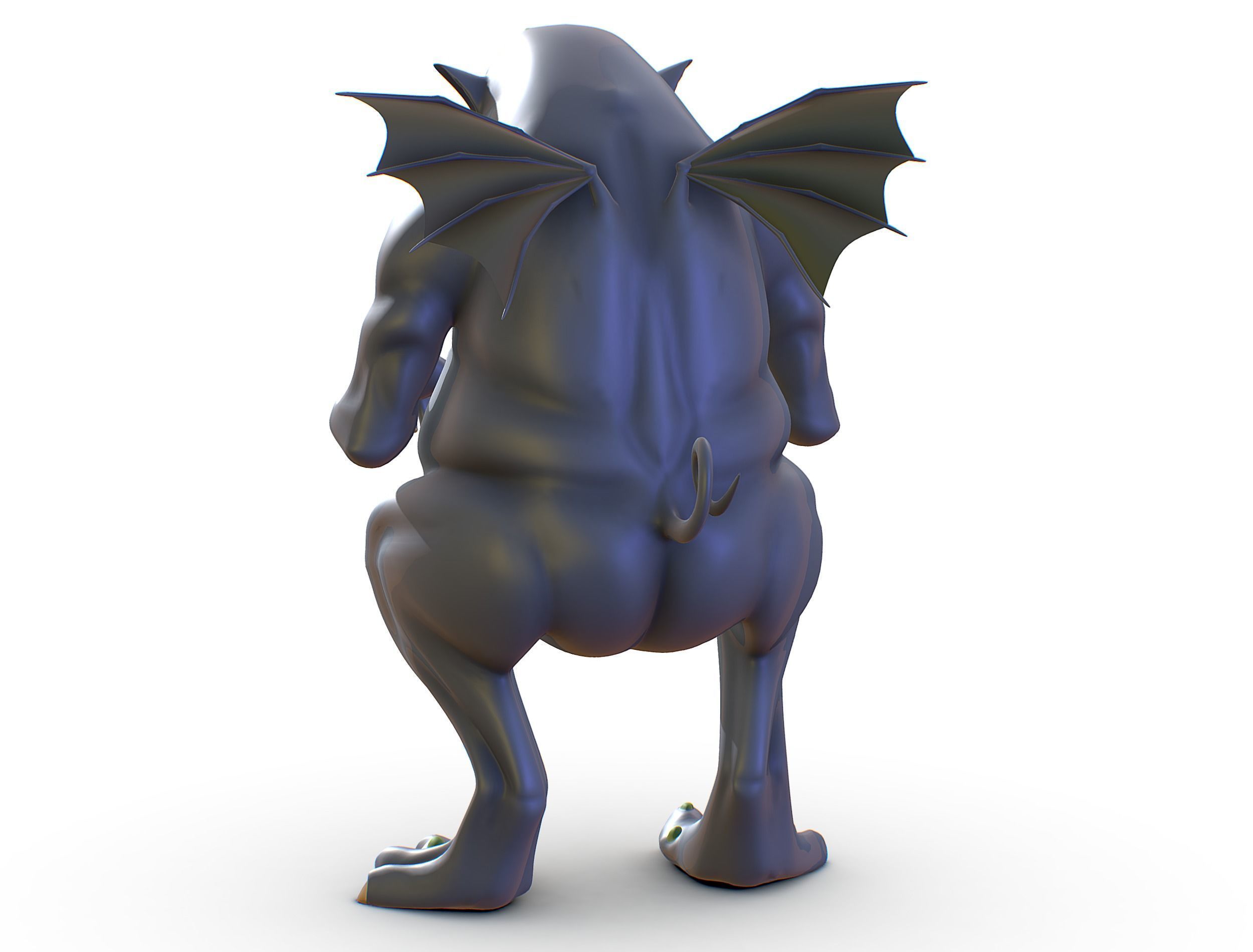 High Poly Monster Demon Devil with Wings Low-poly 3D model_5