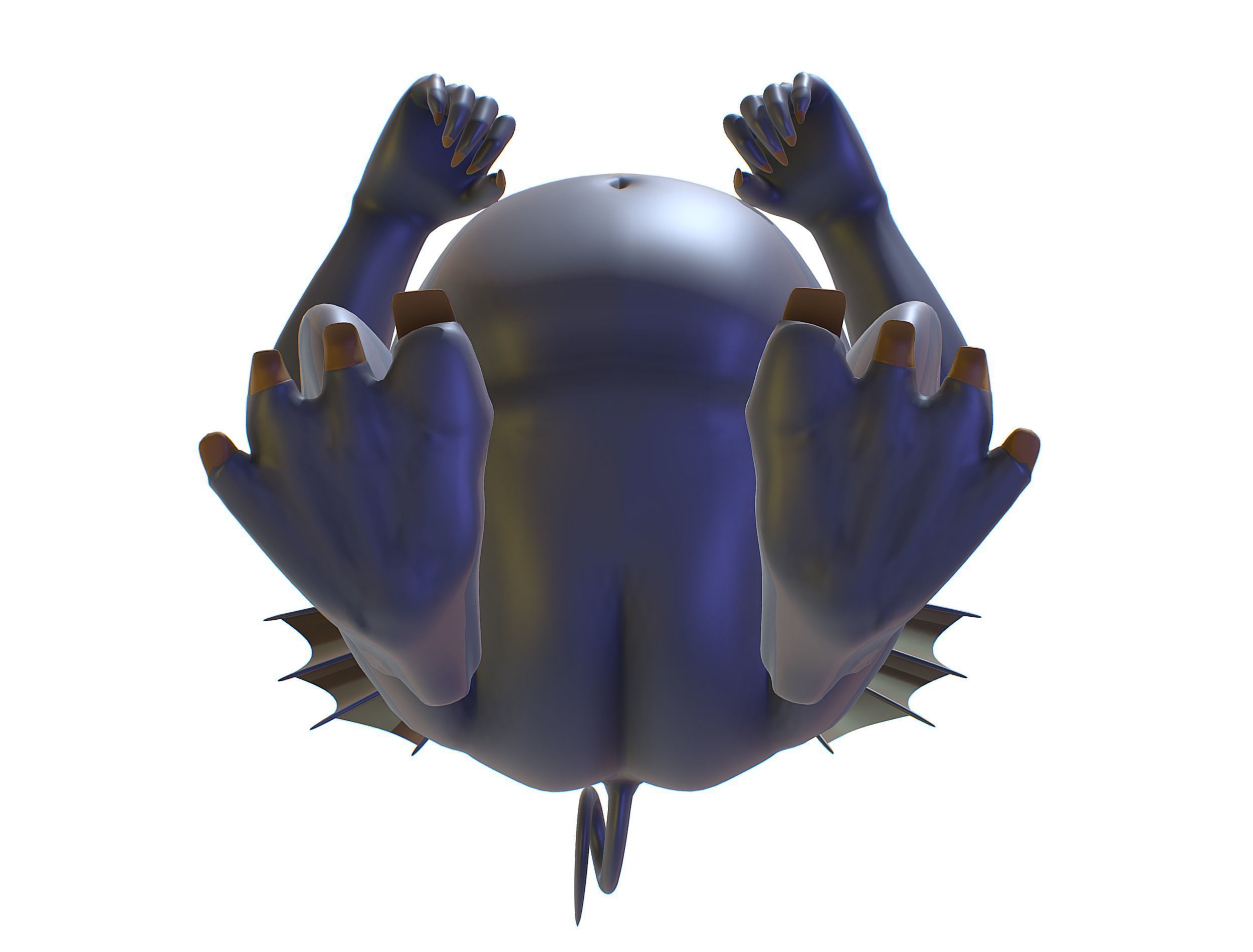 High Poly Monster Demon Devil with Wings Low-poly 3D model_17