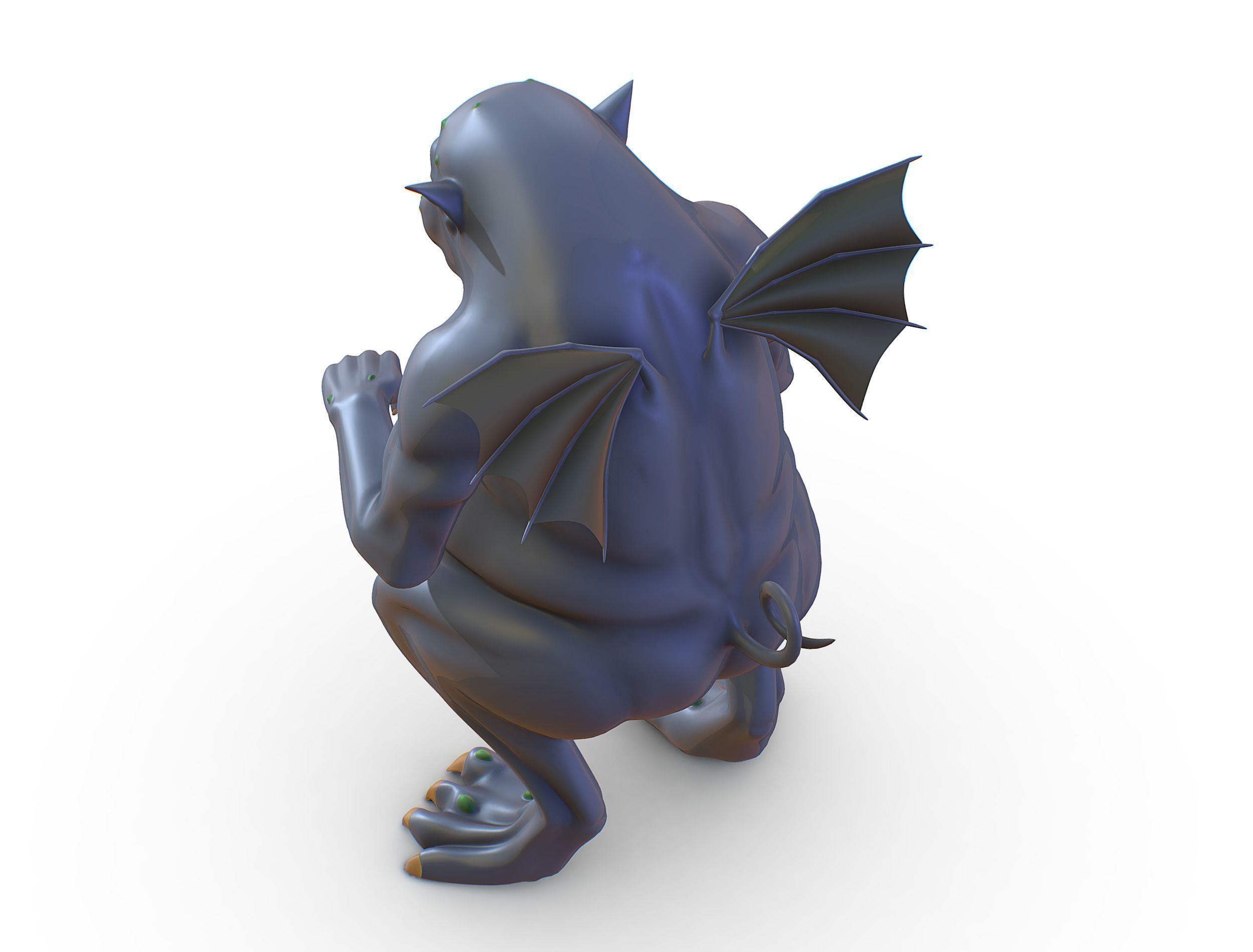 High Poly Monster Demon Devil with Wings Low-poly 3D model_14