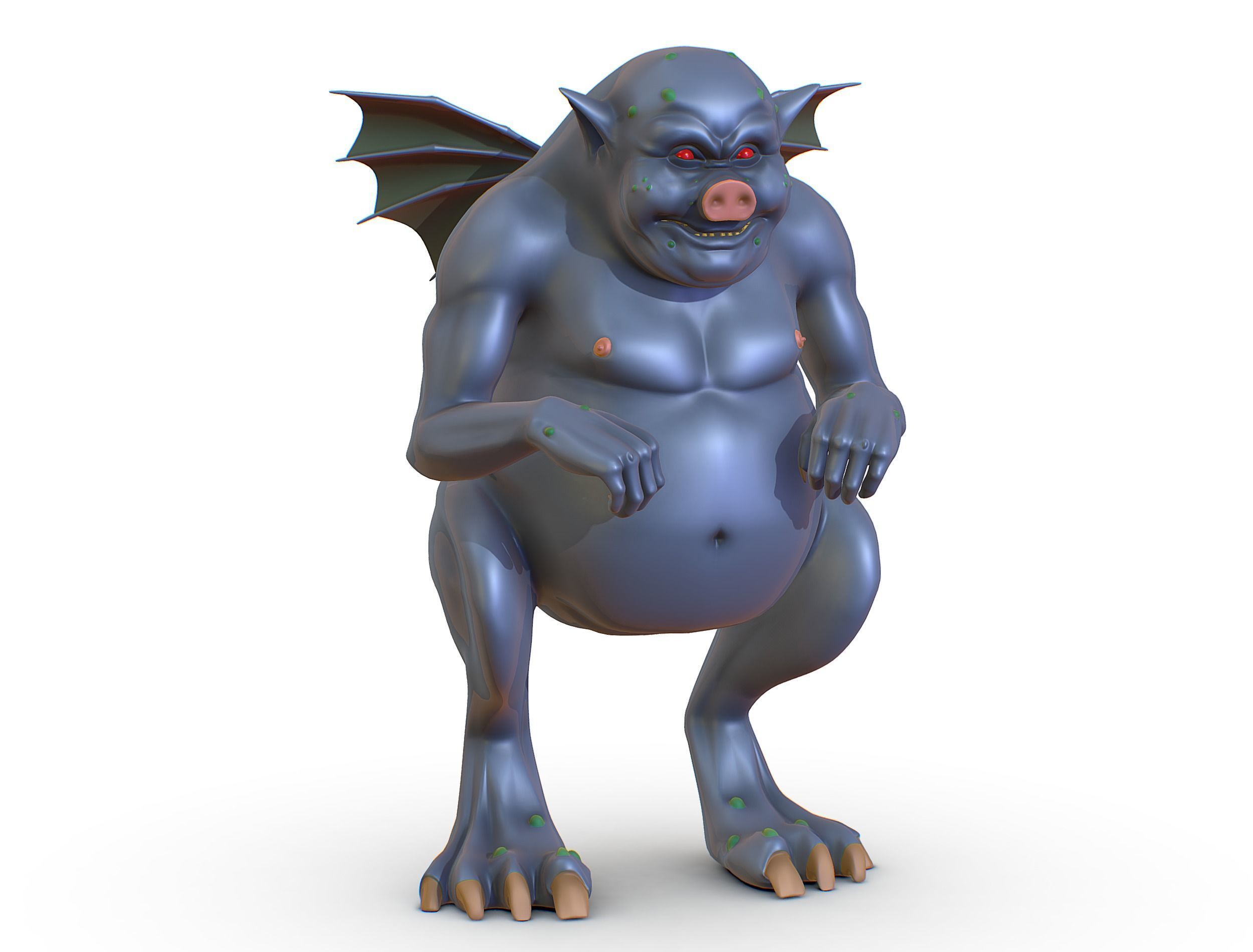 3D model High Poly Monster Demon Devil with Wings VR / AR / low-poly ...