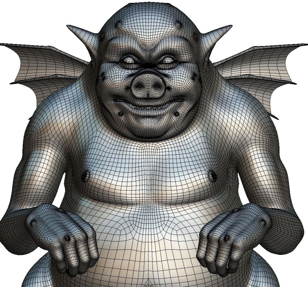 High Poly Monster Demon Devil with Wings Low-poly 3D model_24