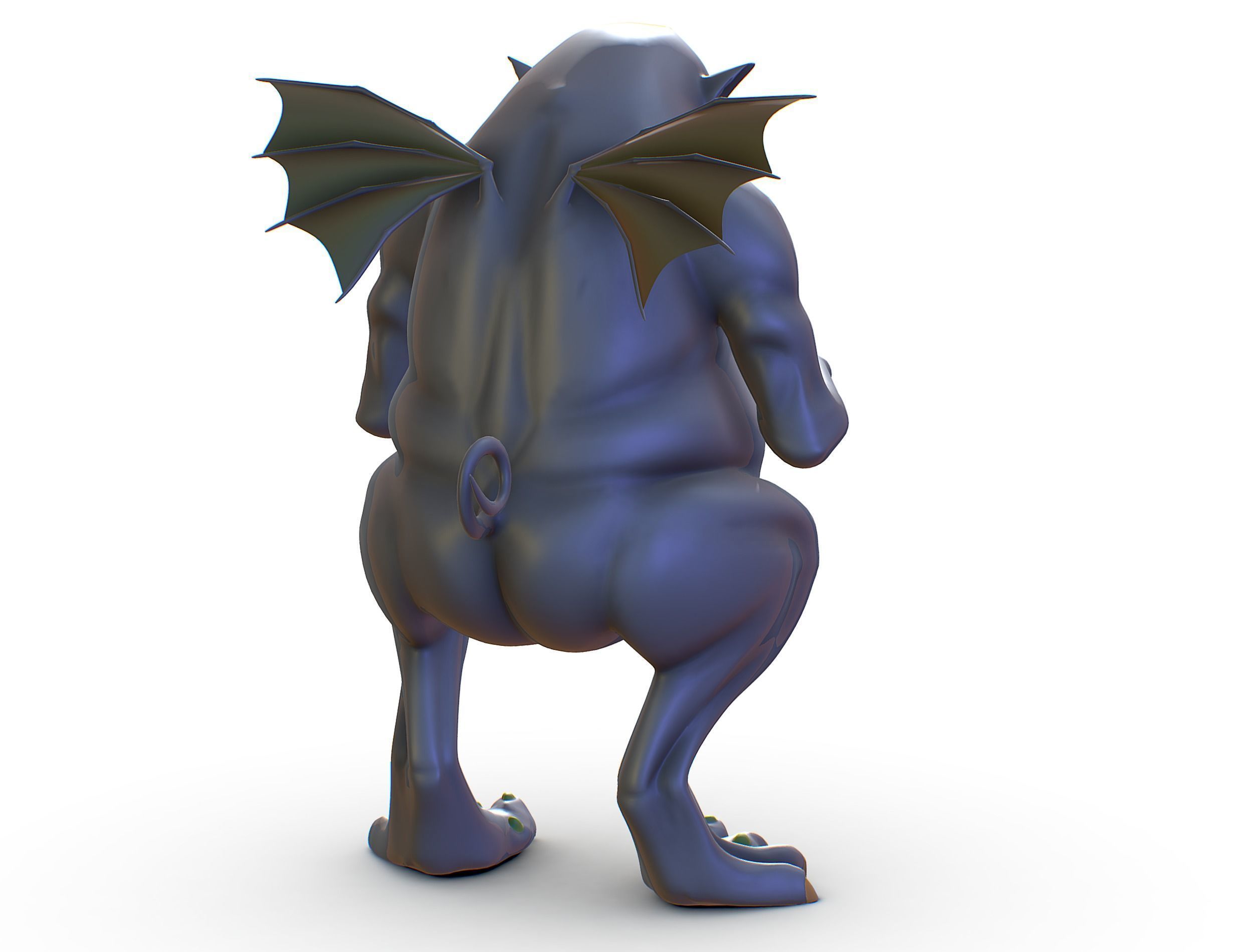 High Poly Monster Demon Devil with Wings Low-poly 3D model_4