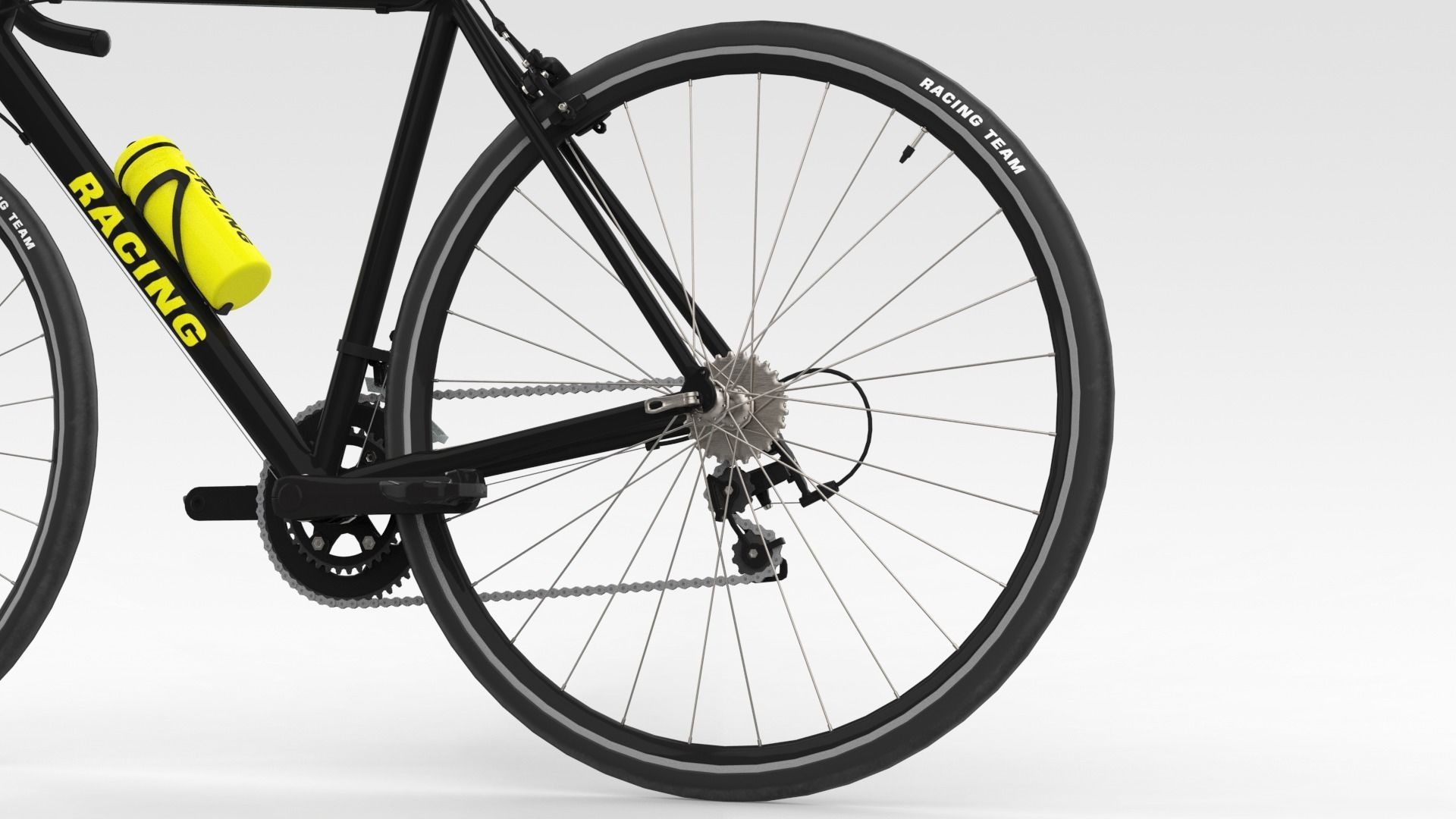 Racing Bicycle - Black 3D model_3
