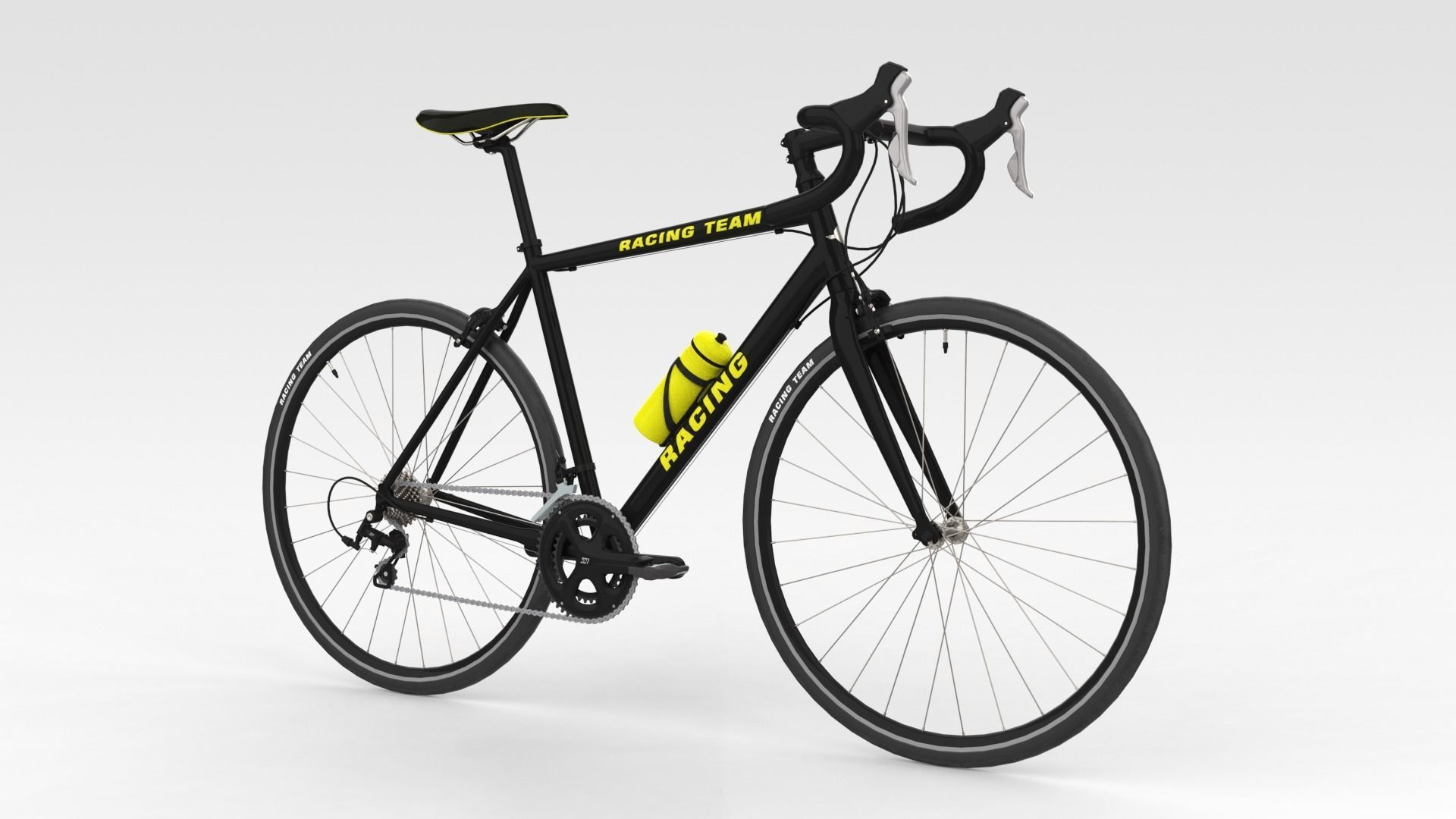 Racing Bicycle - Black 3D model_1